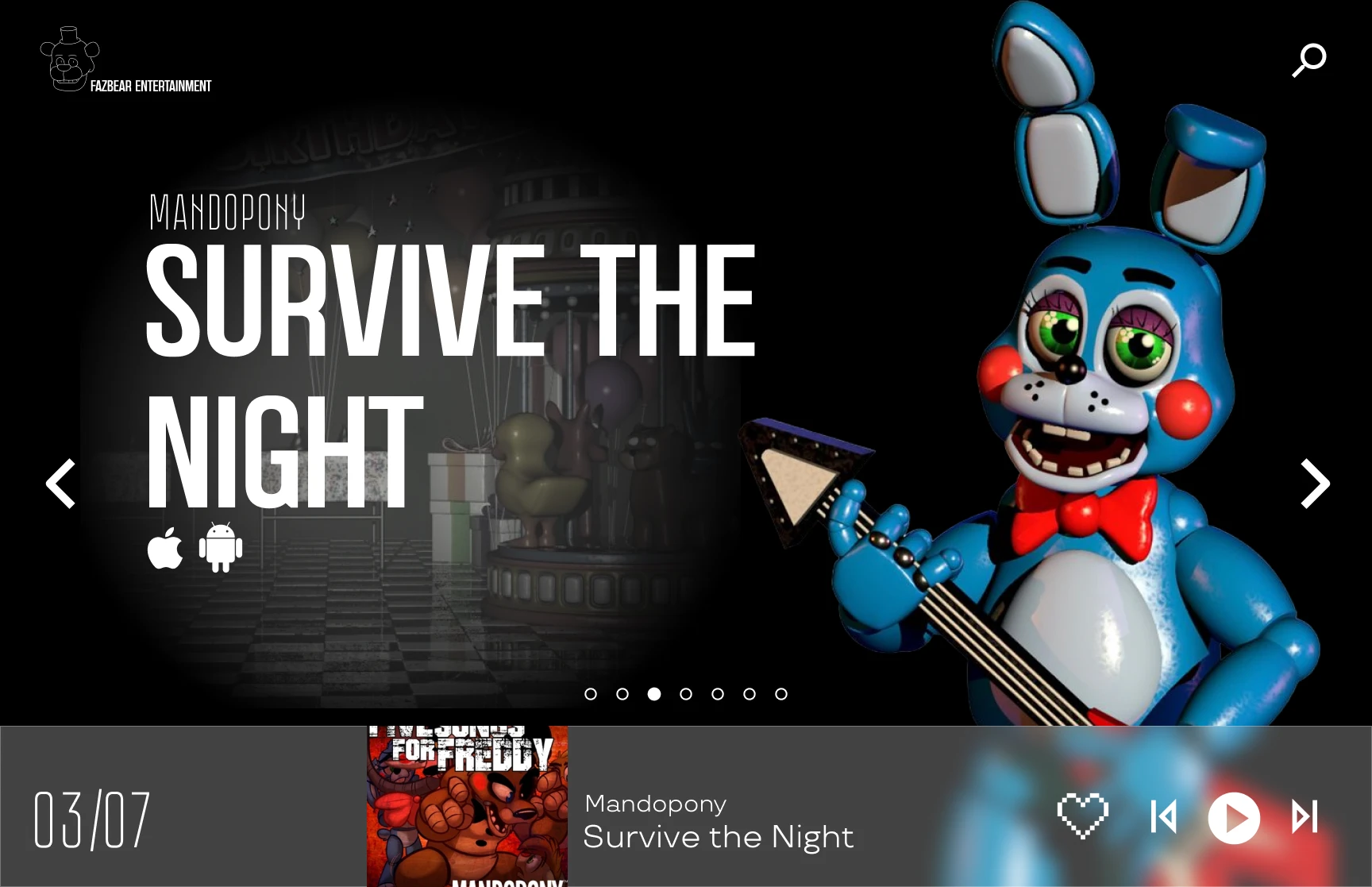 Дизайн веб-проигрывателя "Five nights at Freddy's" — Изображение №3 — Интерфейсы, Брендинг на Dprofile