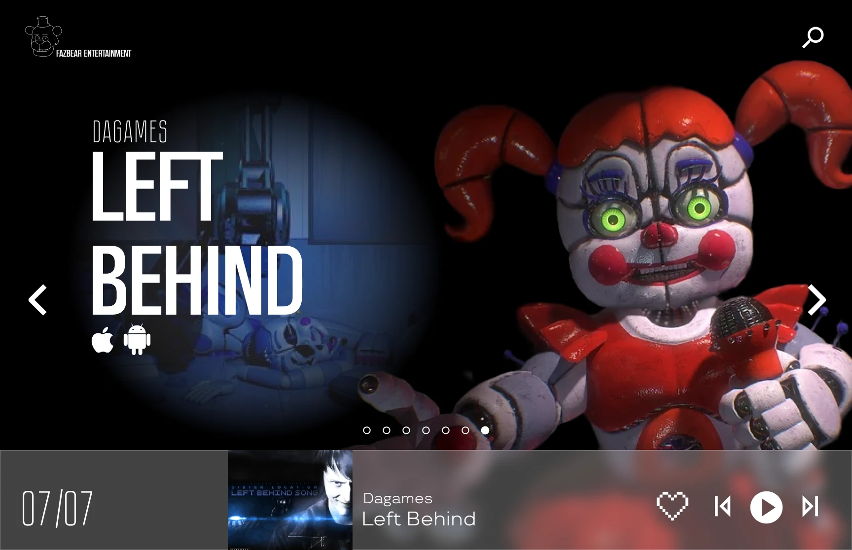Дизайн веб-проигрывателя "Five nights at Freddy's" — Изображение №7 — Интерфейсы, Брендинг на Dprofile