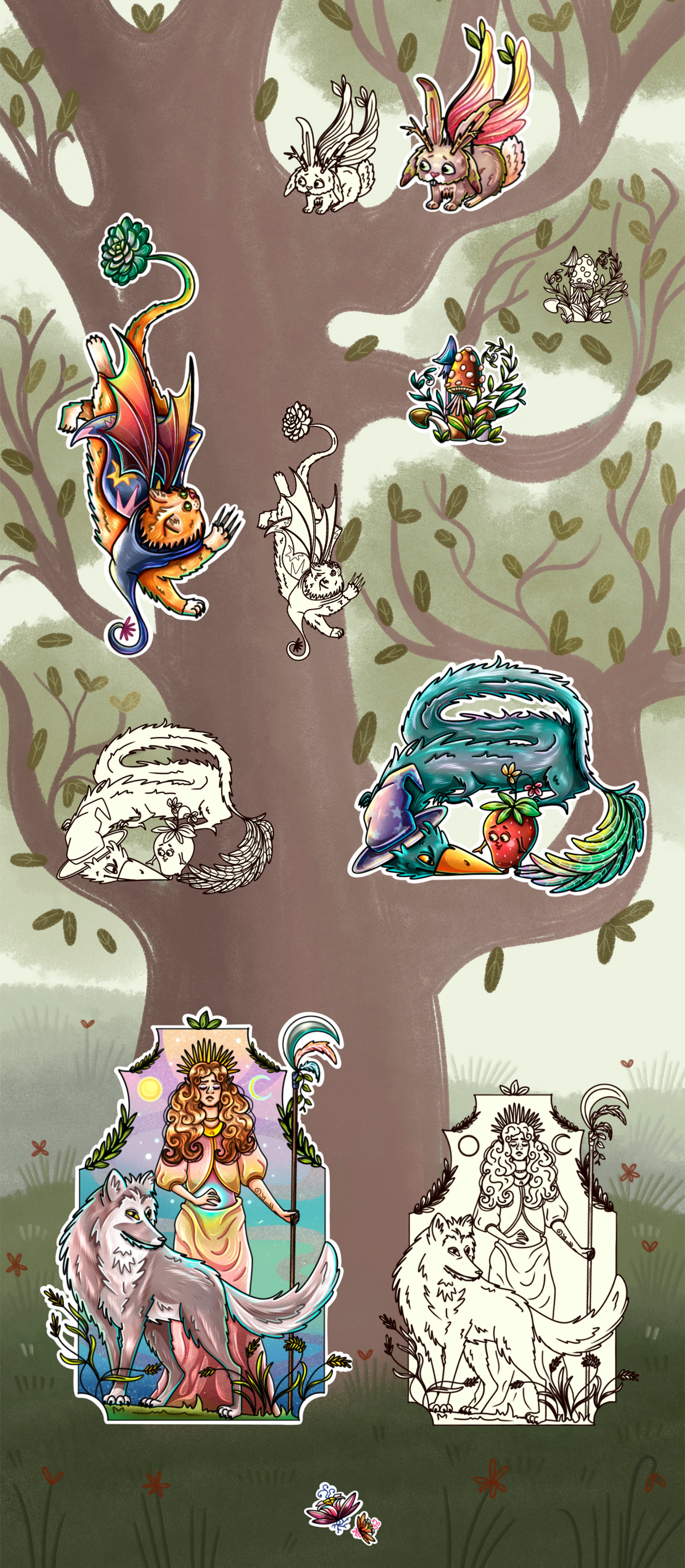 Стикеры с лесными существами — Изображение №4 — Иллюстрация на Dprofile