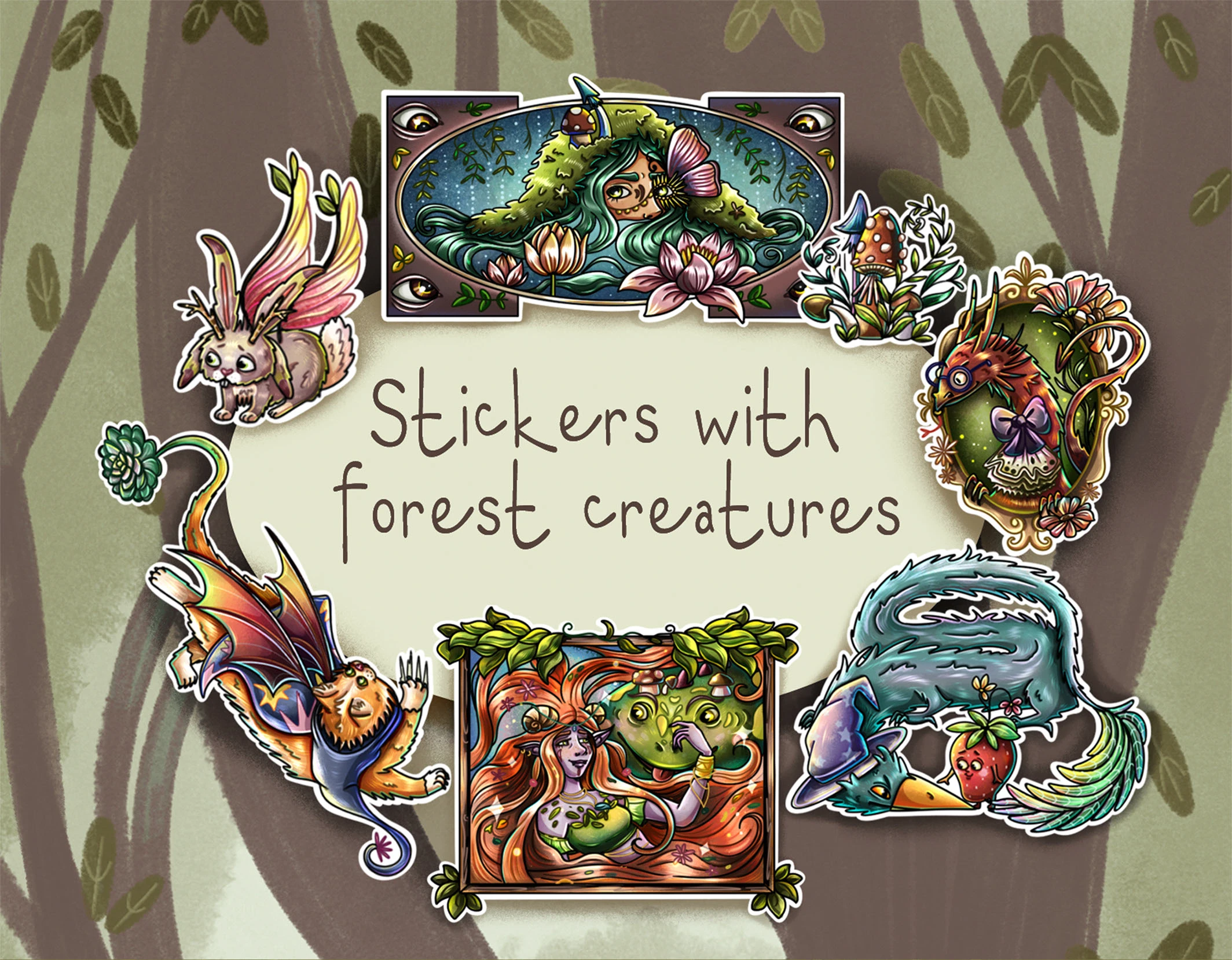 Стикеры с лесными существами — Изображение №1 — Иллюстрация на Dprofile