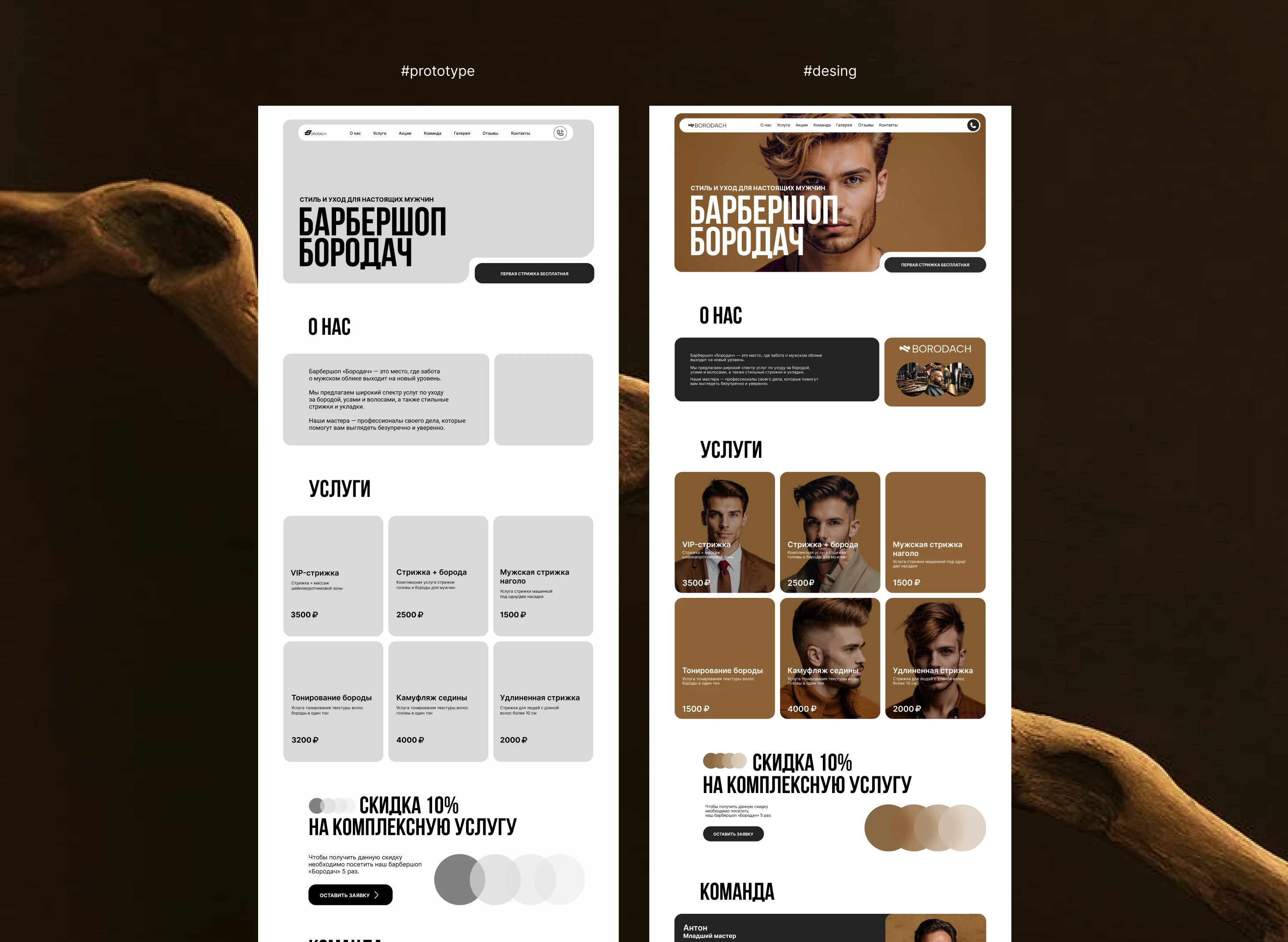 Лендинг | Барбешоп Бородач — Изображение №3 — Интерфейсы на Dprofile