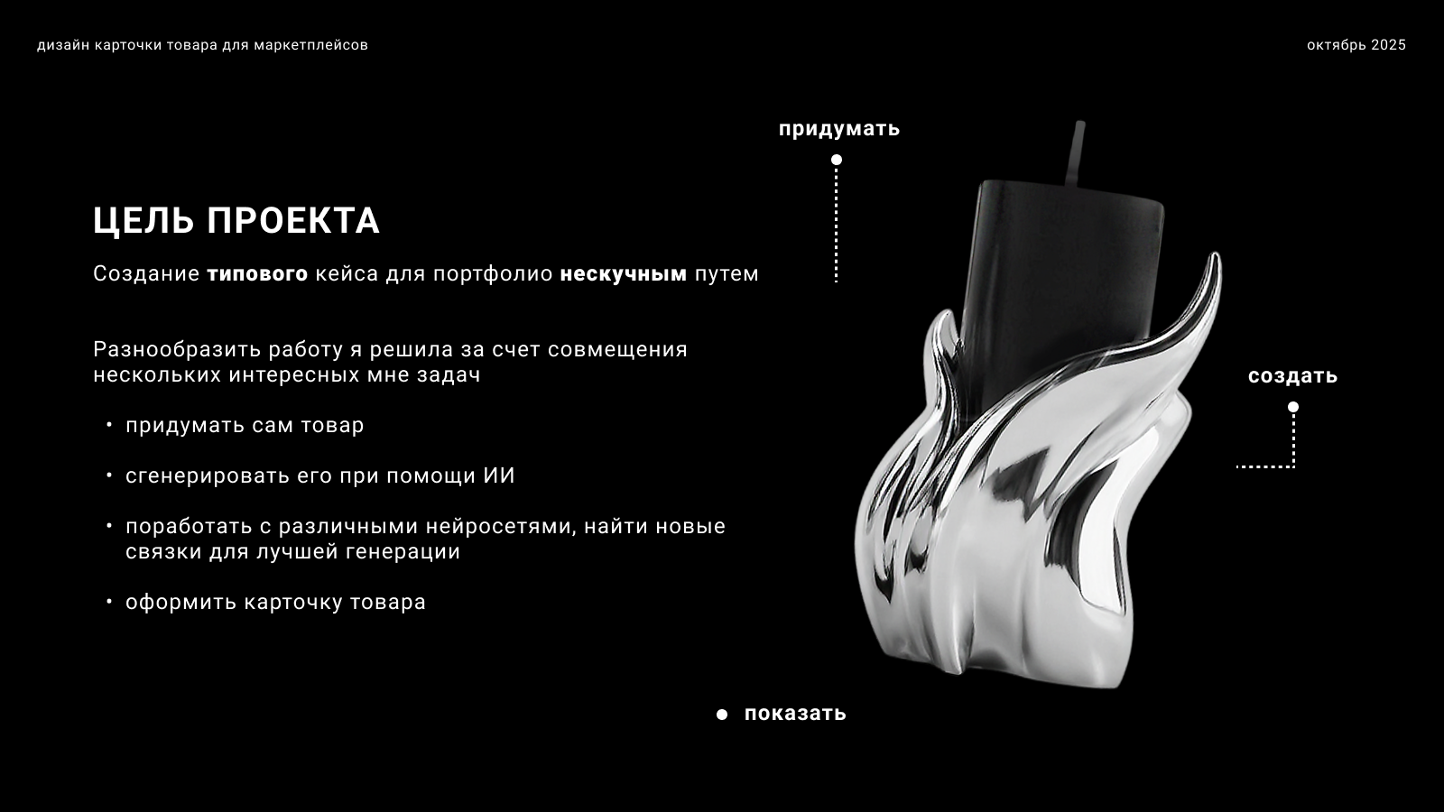 Карточка товара Подсвечник "CHROMA" | Инфографика — Изображение №1 — Графика, Маркетинг на Dprofile