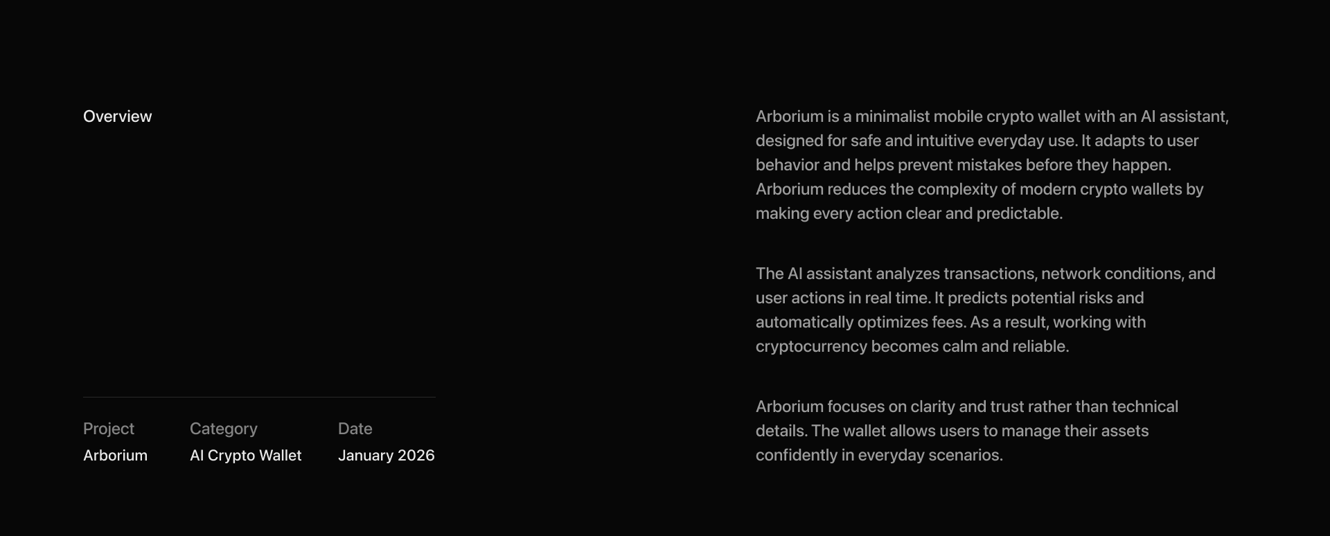 Arborium. AI Crypto Wallet — Изображение №2 — Интерфейсы на Dprofile