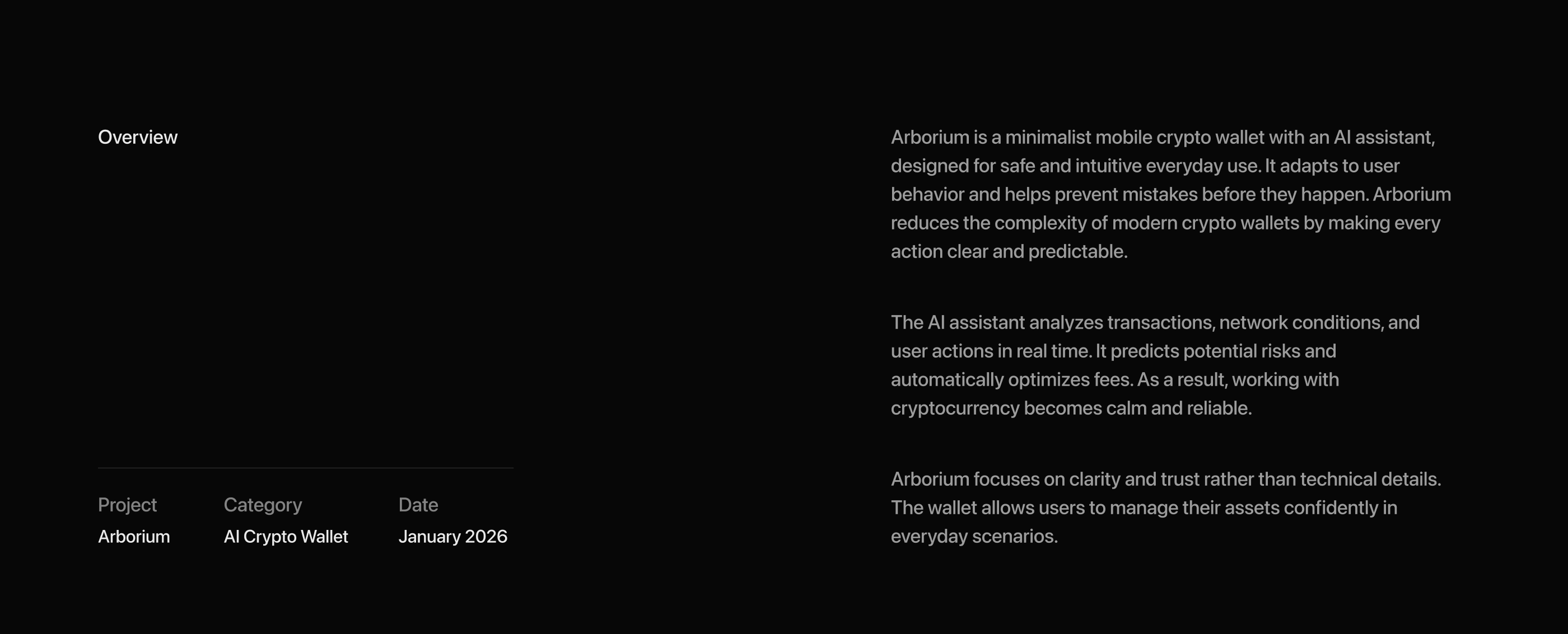 Arborium. AI Crypto Wallet — Изображение №2 — Интерфейсы на Dprofile