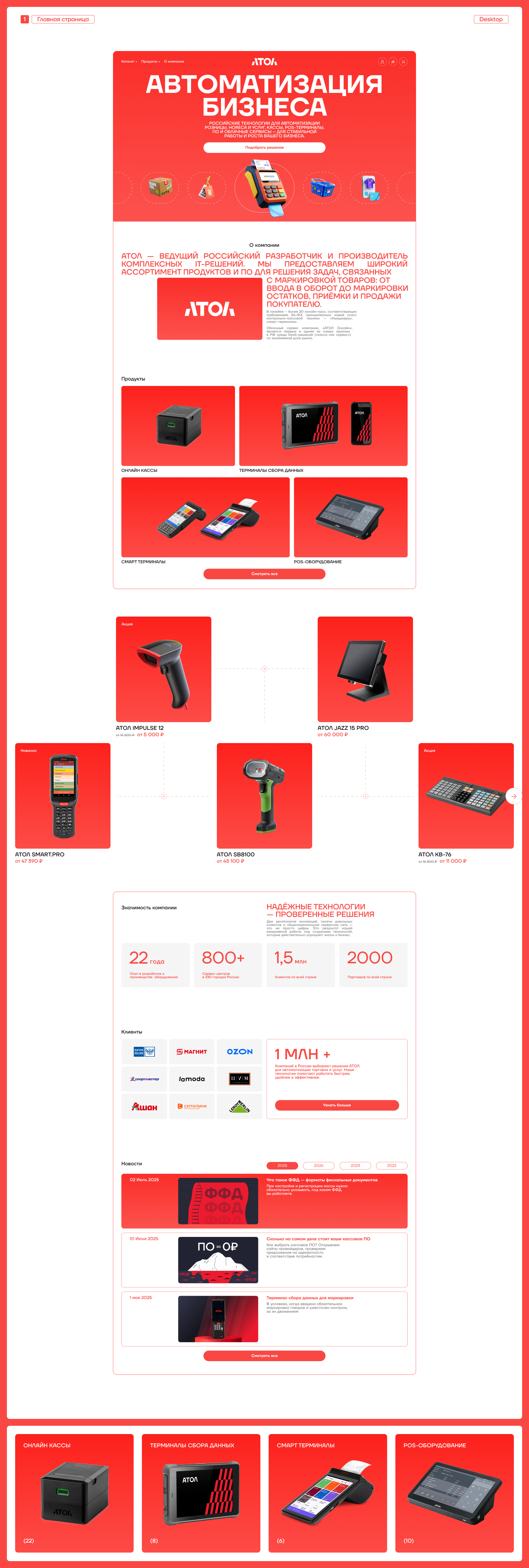 АТОЛ. Редизайн корпоративного сайта — Изображение №3 — Интерфейсы на Dprofile