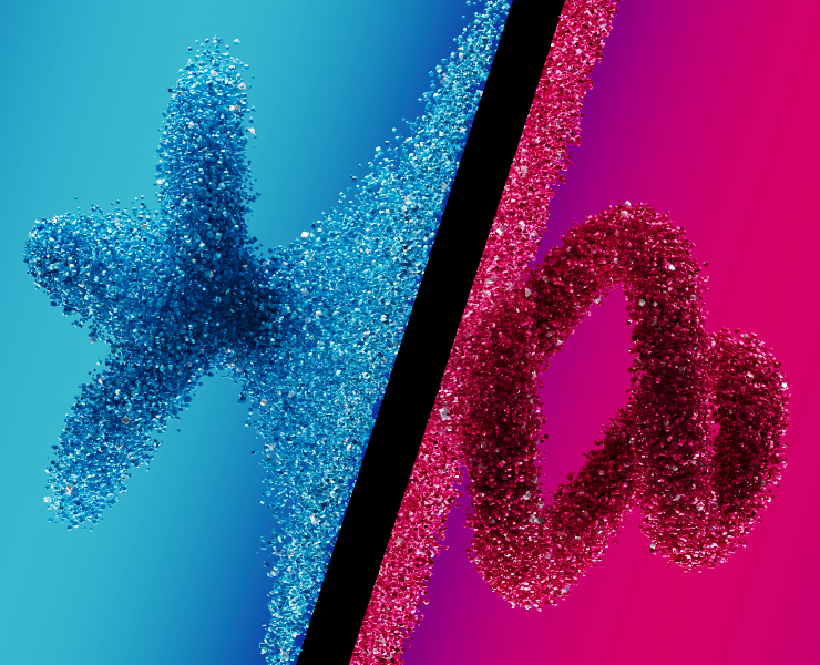 Синий и Розовый — 3D, Анимация на Dprofile