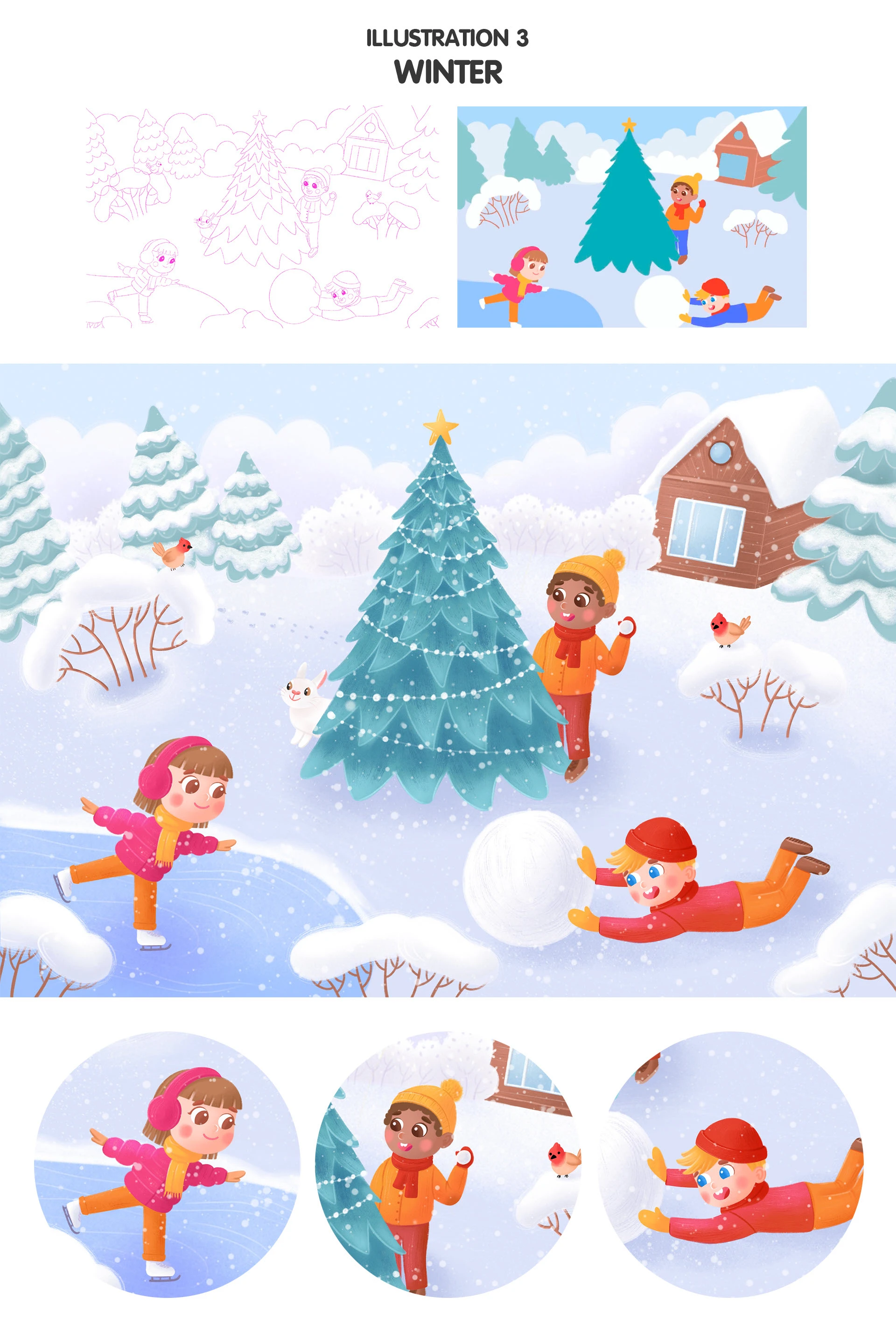 Времена года. Серия детских иллюстраций — Изображение №4 — Иллюстрация на Dprofile