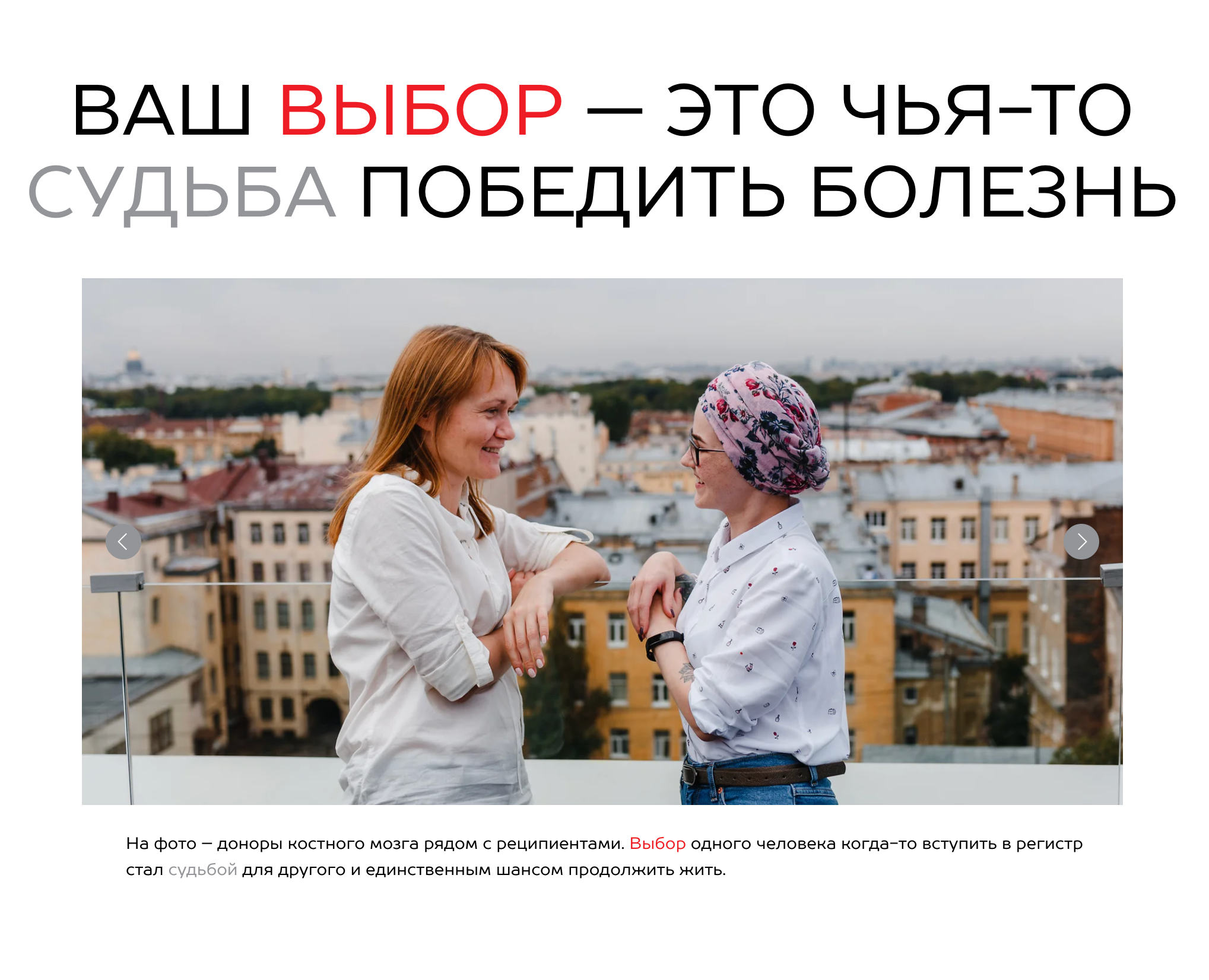 Лендинг про донорство — Интерфейсы на Dprofile