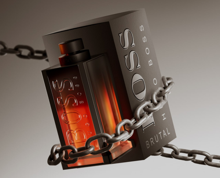 3д визуализация парфюмерии «Hugo Boss » на Dprofile