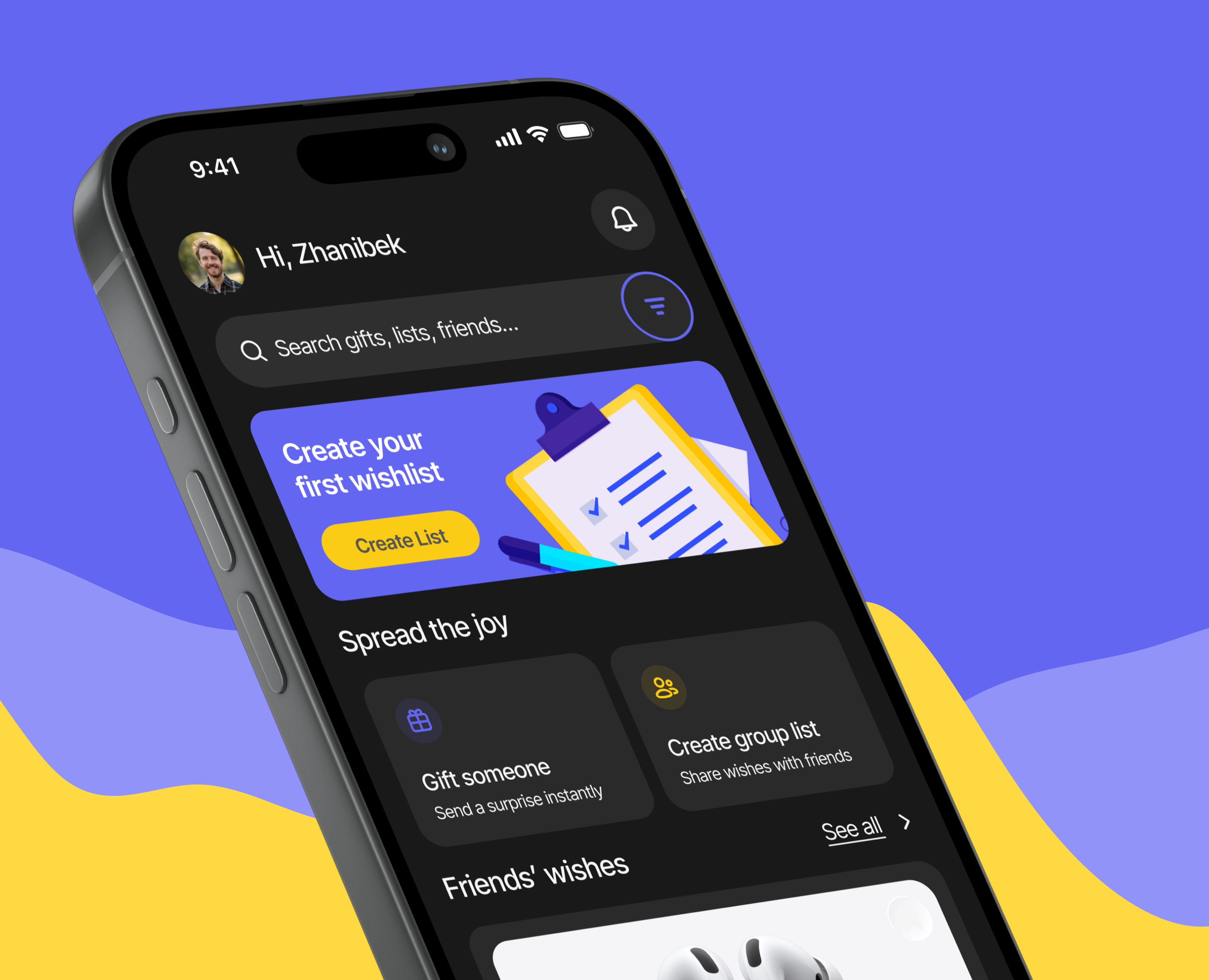 Giftly - Social Wishlist & Gifting App — Интерфейсы на Dprofile