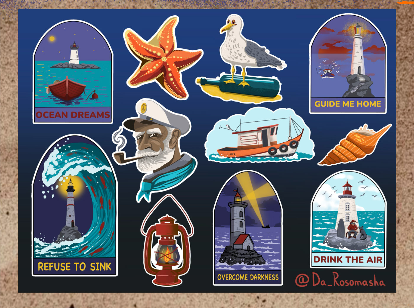 Стекеры с морской тиматикой — Изображение №3 — Брендинг, Иллюстрация на Dprofile