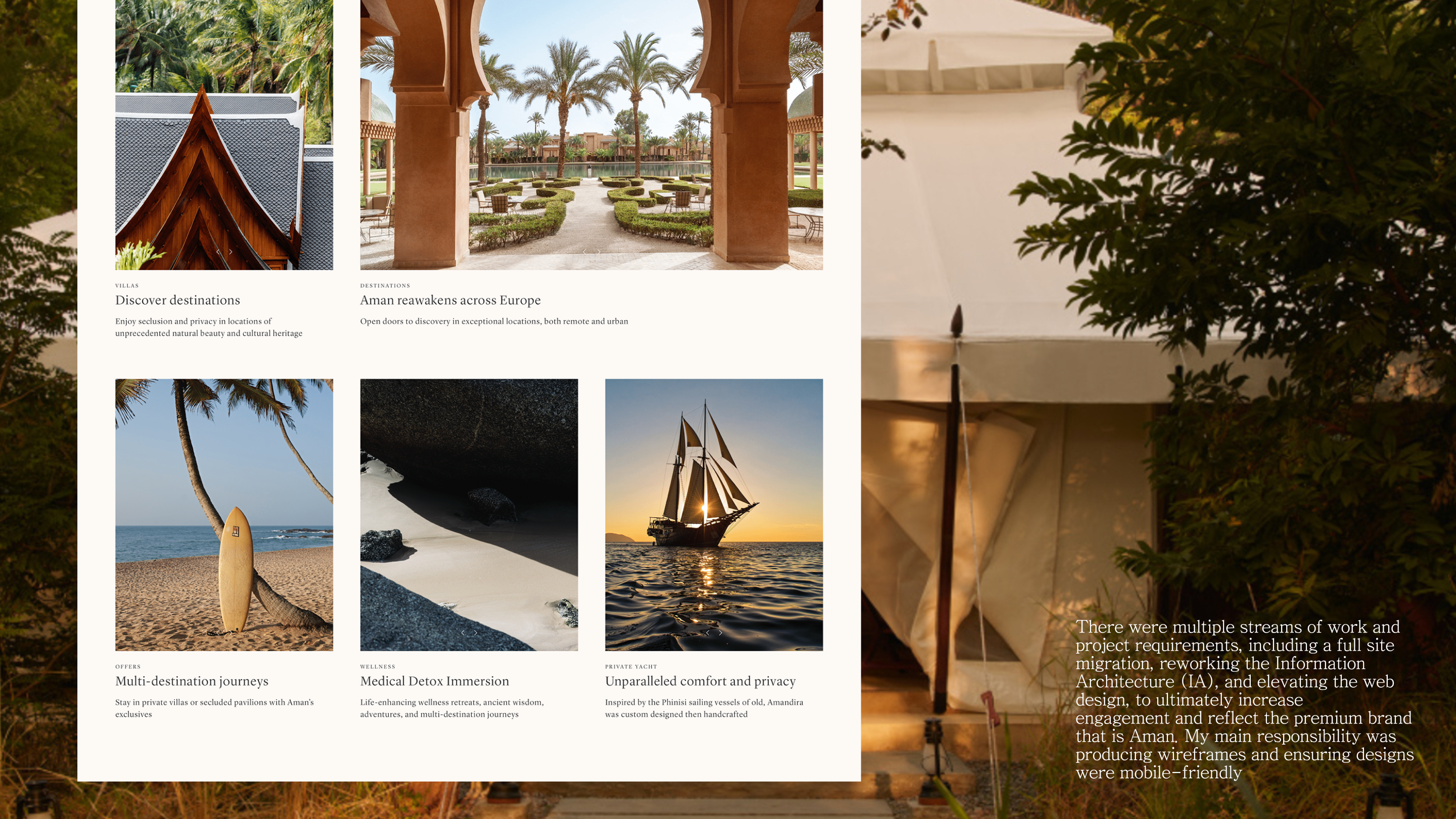 Aman Resorts, Hotels & Residences — Изображение №3 — Интерфейсы на Dprofile