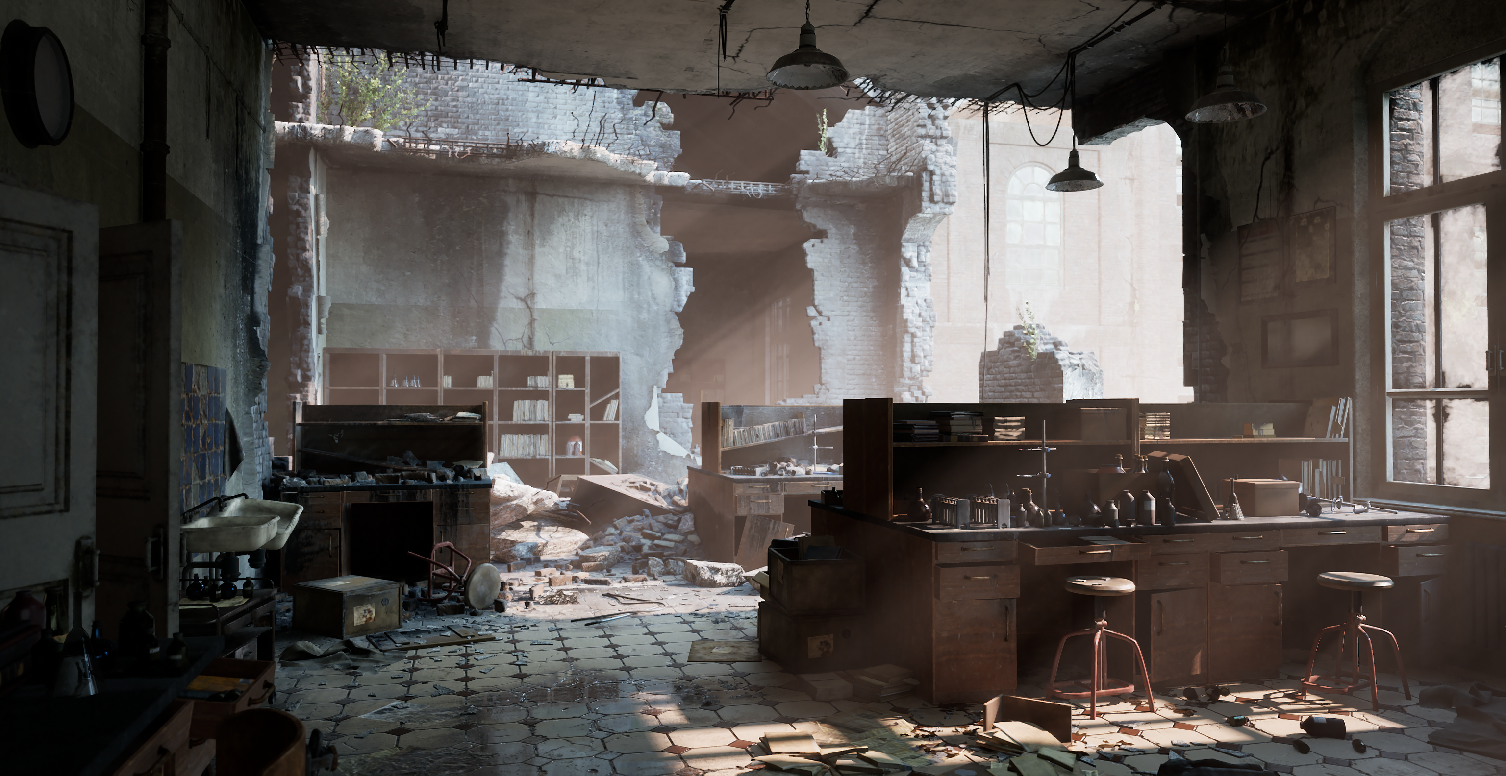 Заброшенный научно-исследовательский комплекс. — Изображение №3 — Иллюстрация, 3D на Dprofile