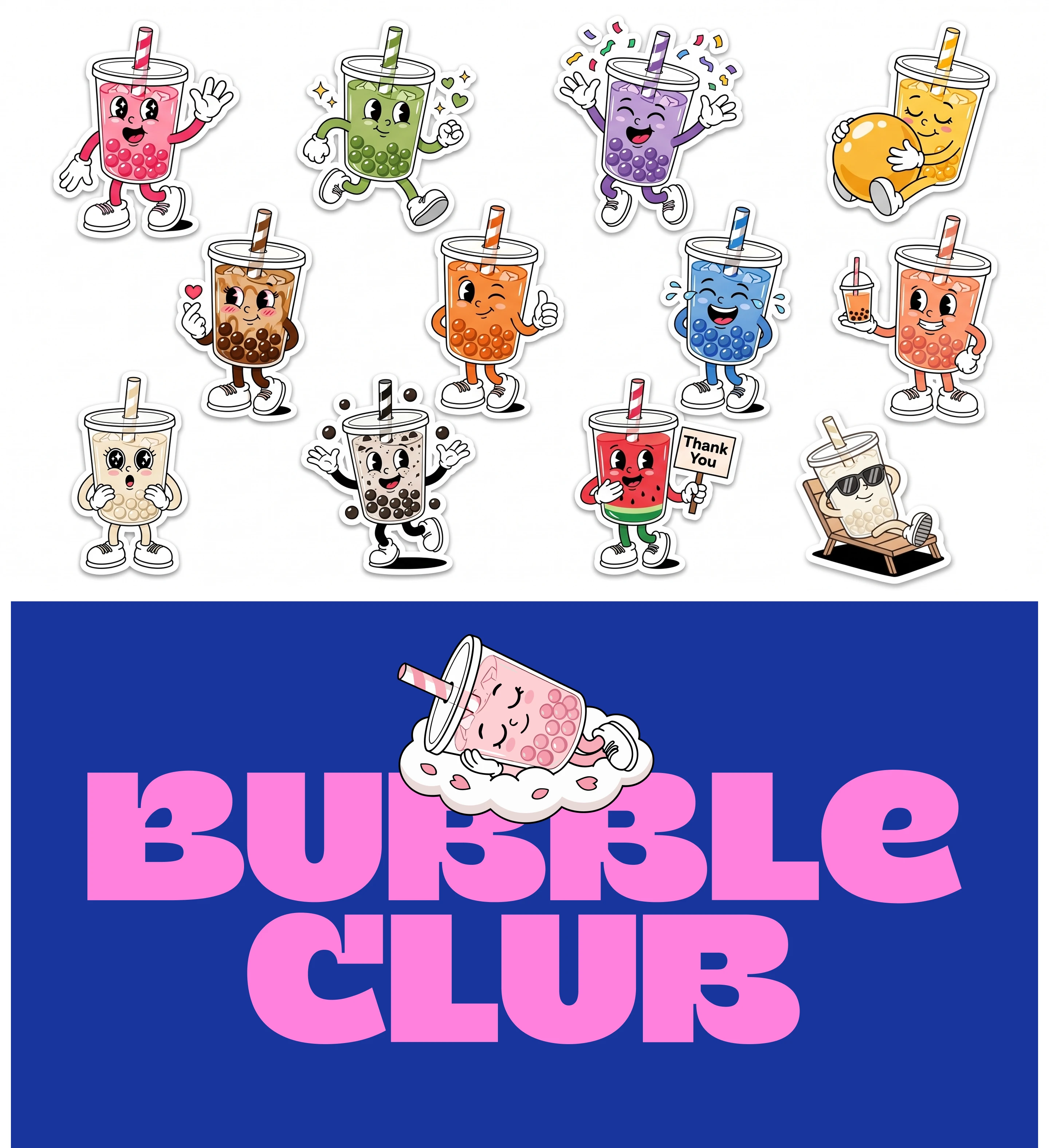 BubbleClub: Mascot Buddy [illustrations, branding] — Изображение №6 — Брендинг, Иллюстрация на Dprofile