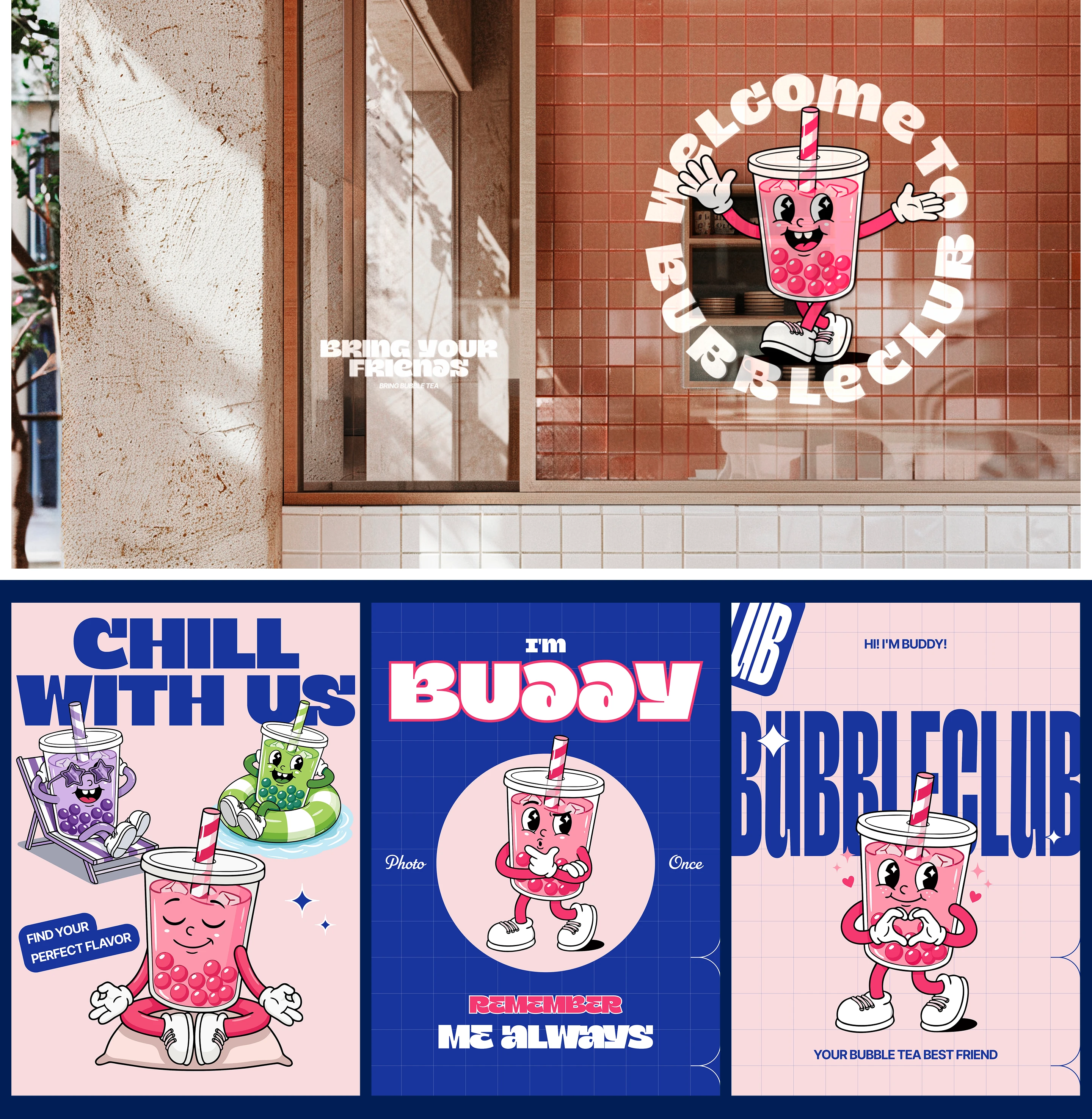 BubbleClub: Mascot Buddy [illustrations, branding] — Изображение №5 — Брендинг, Иллюстрация на Dprofile