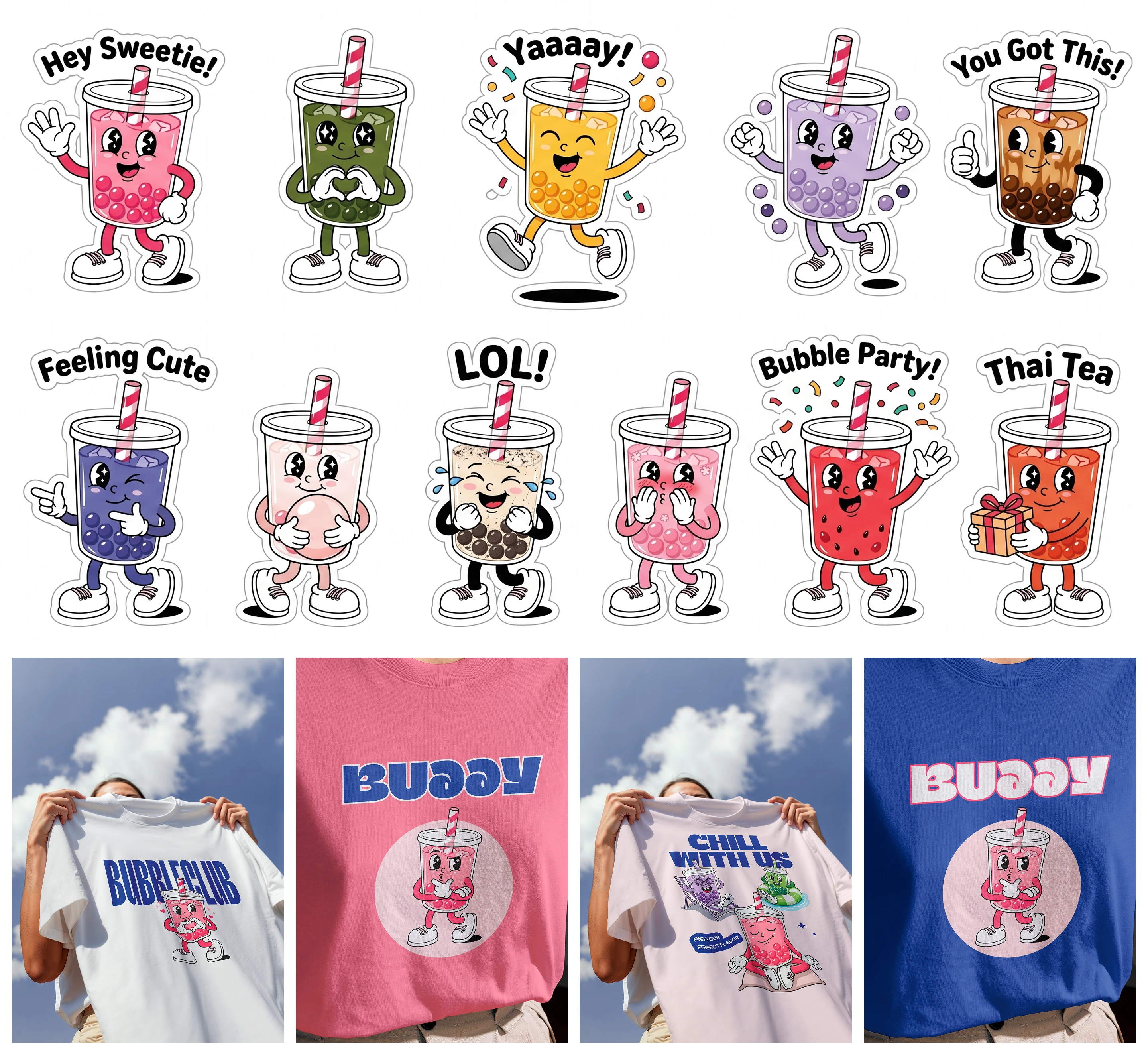 BubbleClub: Mascot Buddy [illustrations, branding] — Изображение №10 — Брендинг, Иллюстрация на Dprofile