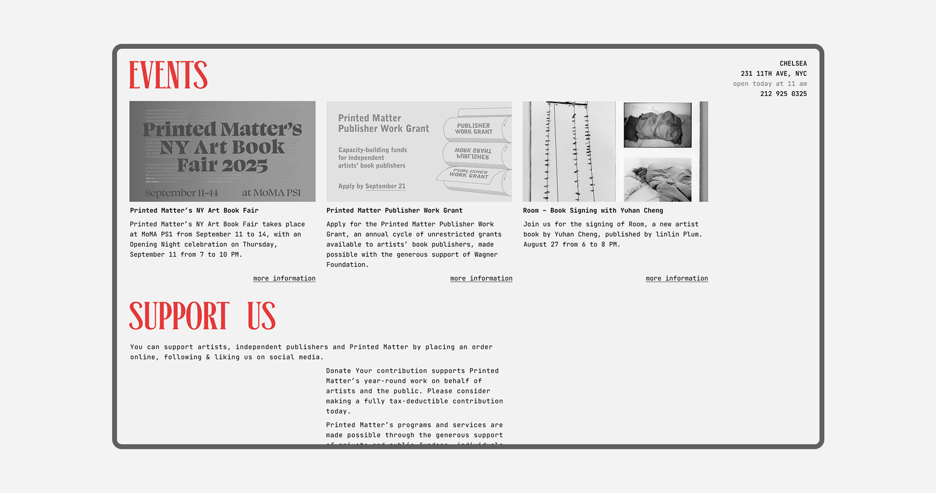 Редизайн сайта Printed Matter. Inc. — Изображение №5 — Интерфейсы, Брендинг на Dprofile