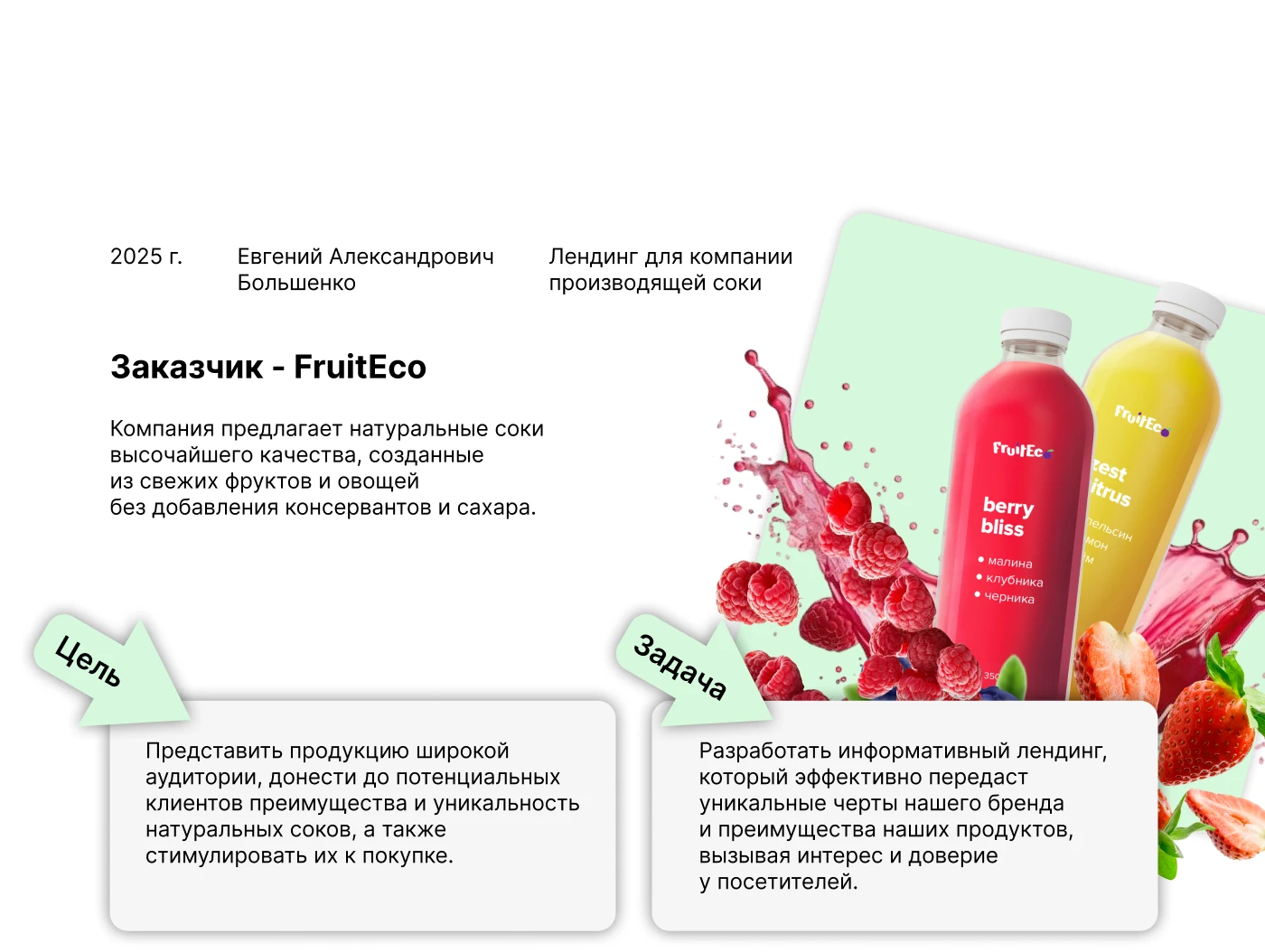 Лендинг для FruitEco — Изображение №2 — Интерфейсы, Маркетинг на Dprofile