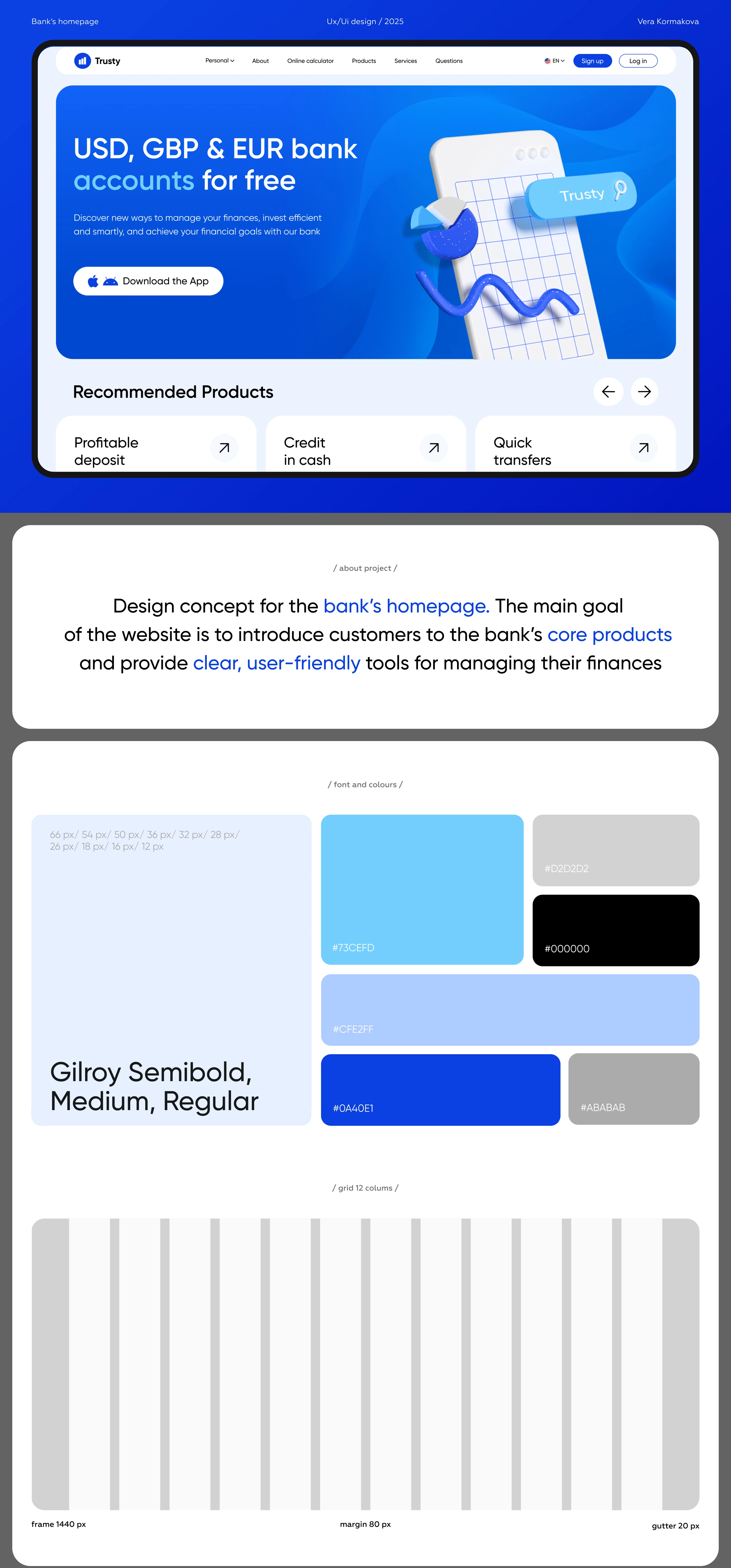 TRUSTY. Bank’s homepage concept — Изображение №1 — Интерфейсы на Dprofile