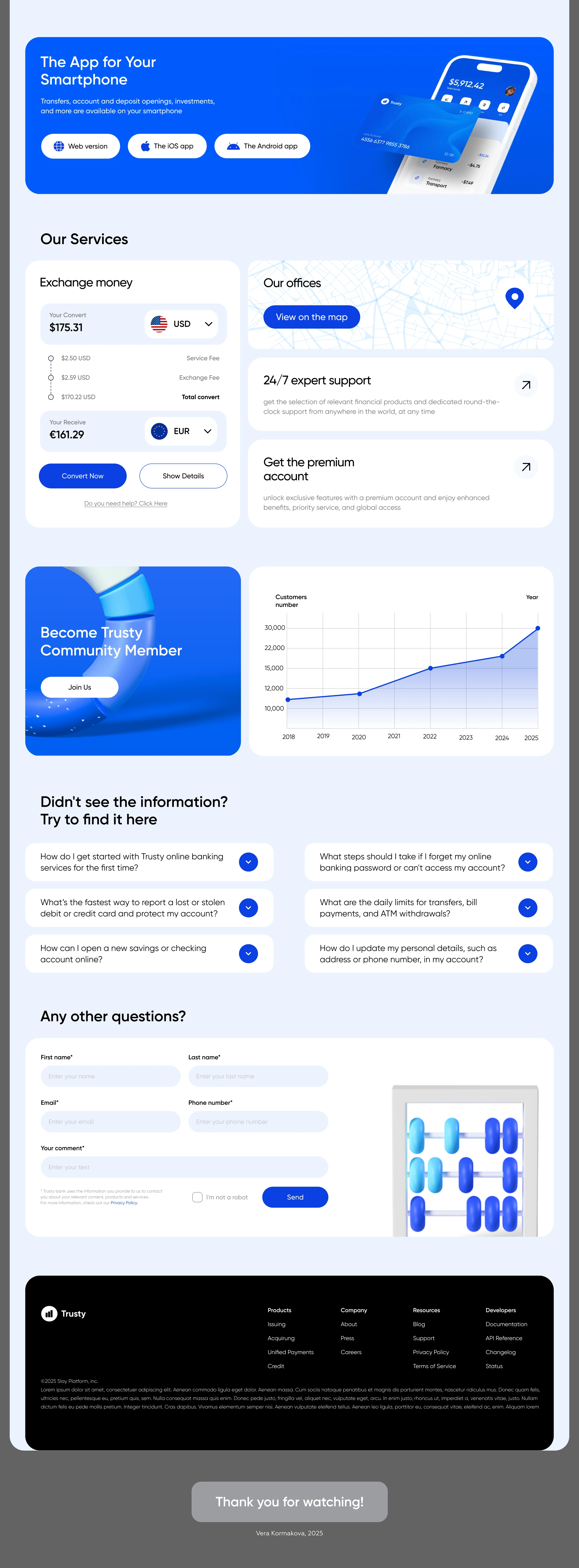 TRUSTY. Bank’s homepage concept — Изображение №4 — Интерфейсы на Dprofile