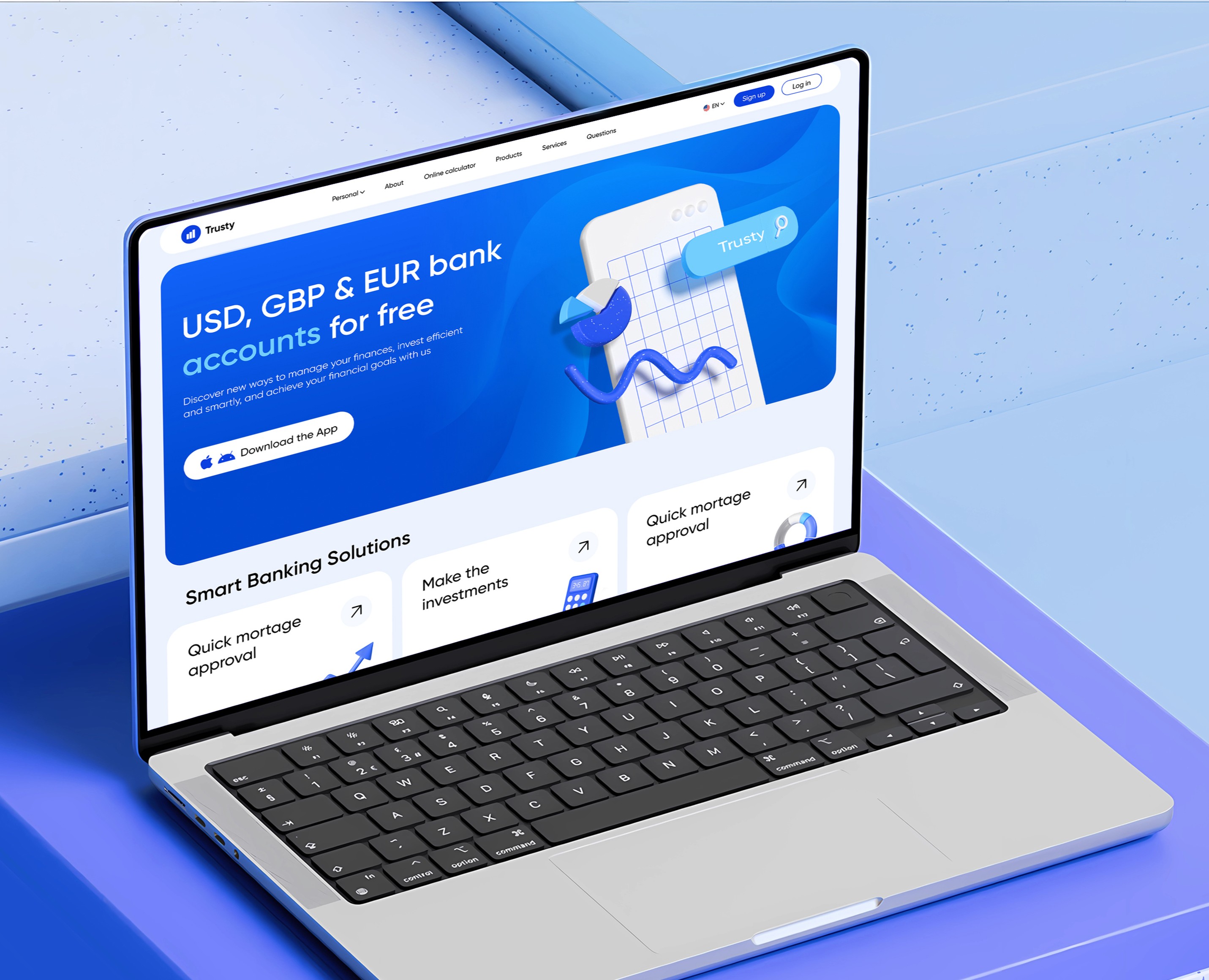 TRUSTY. Bank’s homepage concept на Dprofile