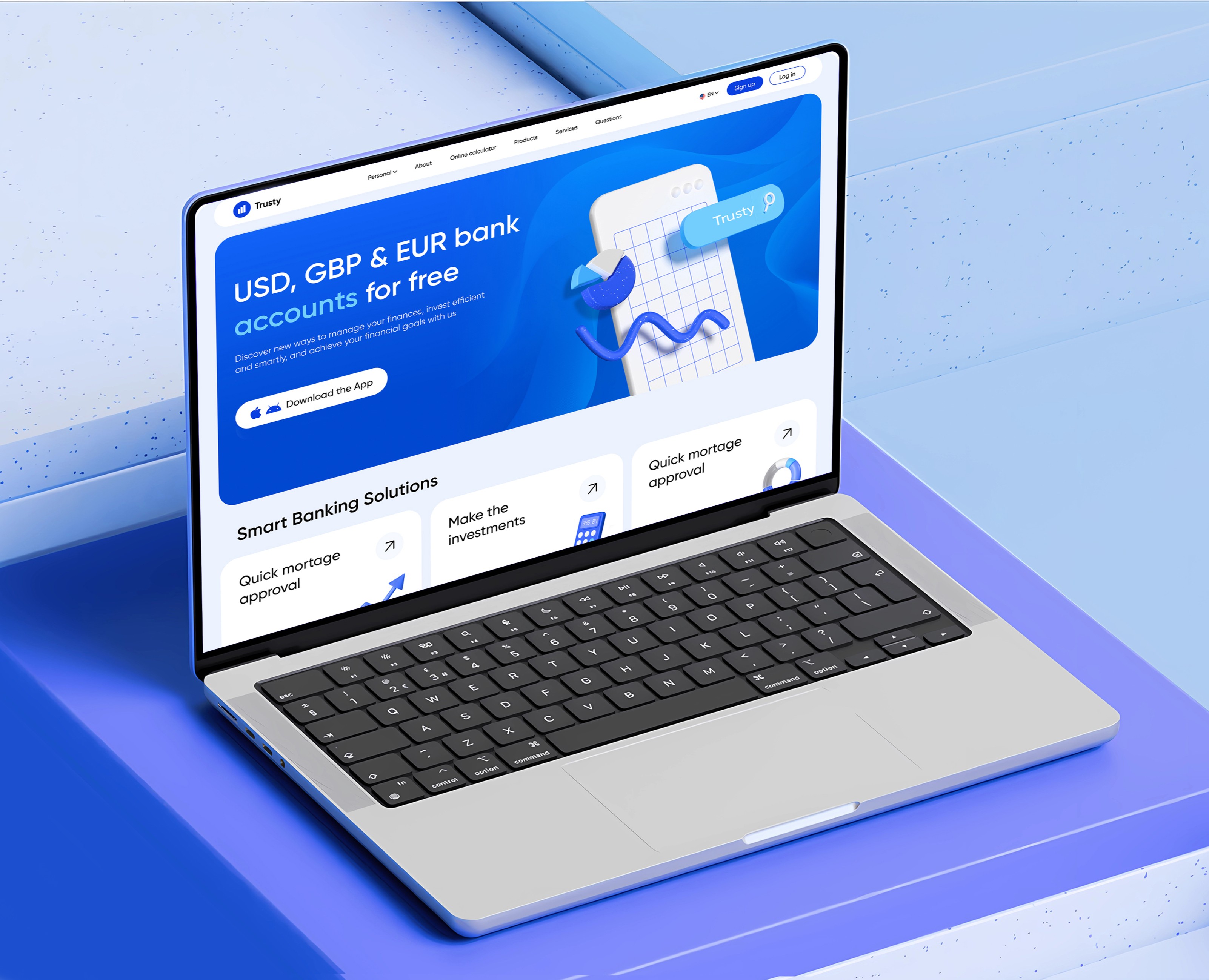 TRUSTY. Bank’s homepage concept — Интерфейсы на Dprofile
