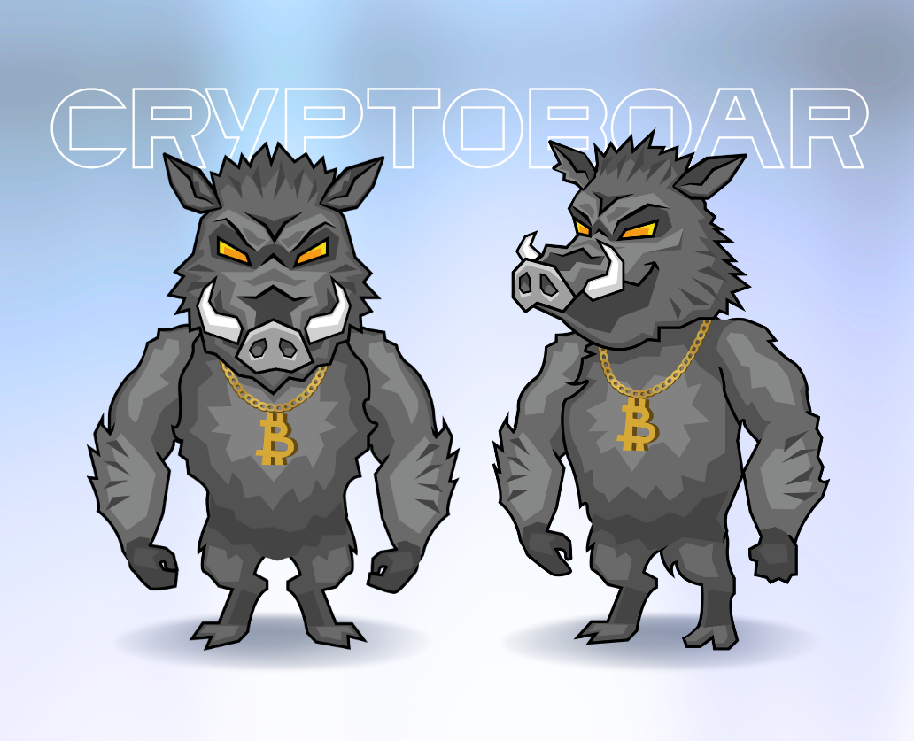 Персонаж-маскот CryptoBoar — Иллюстрация на Dprofile
