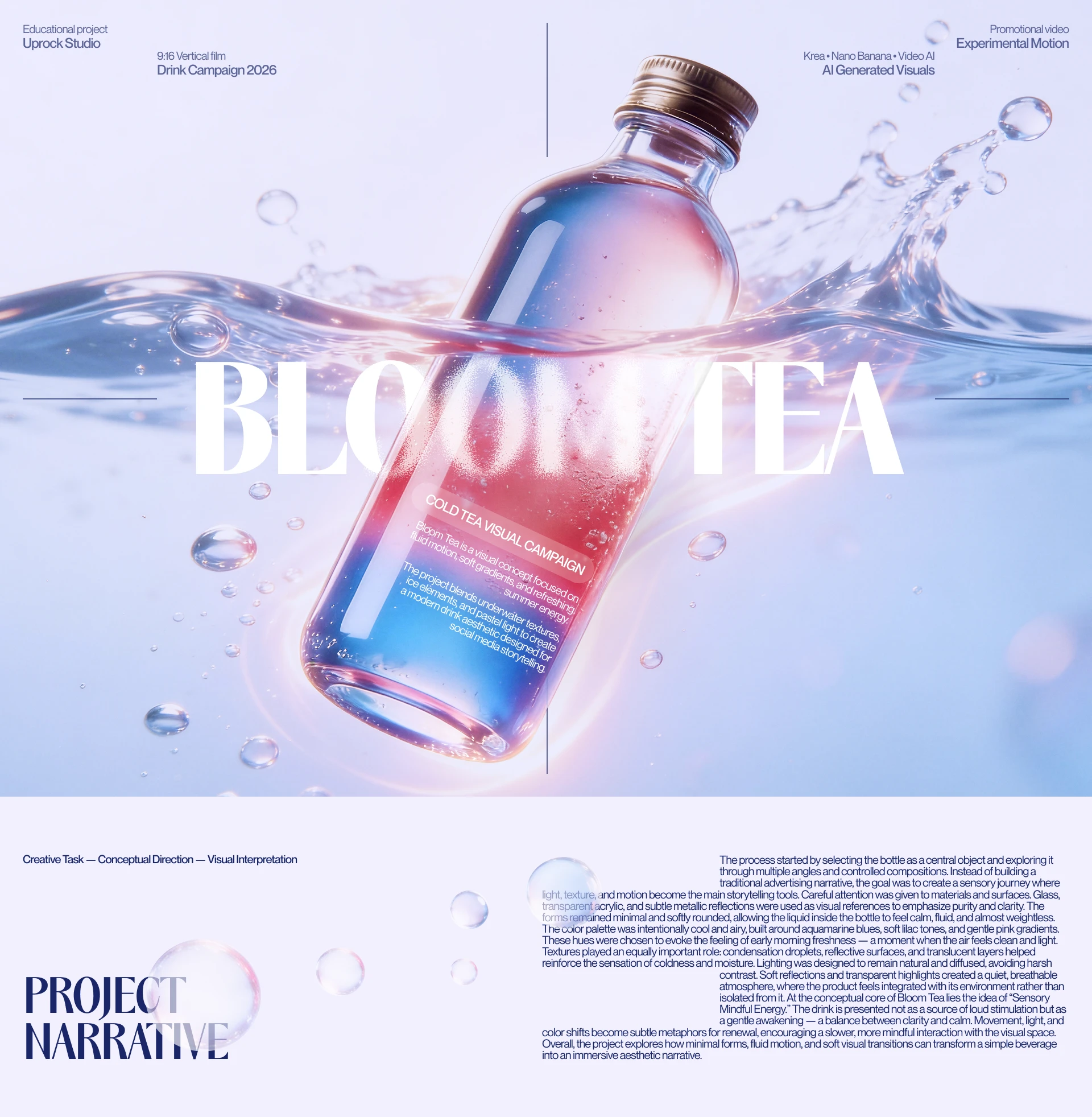 Bloom Tea — AI Generated Drink Campaign — Изображение №1 — Нейро на Dprofile
