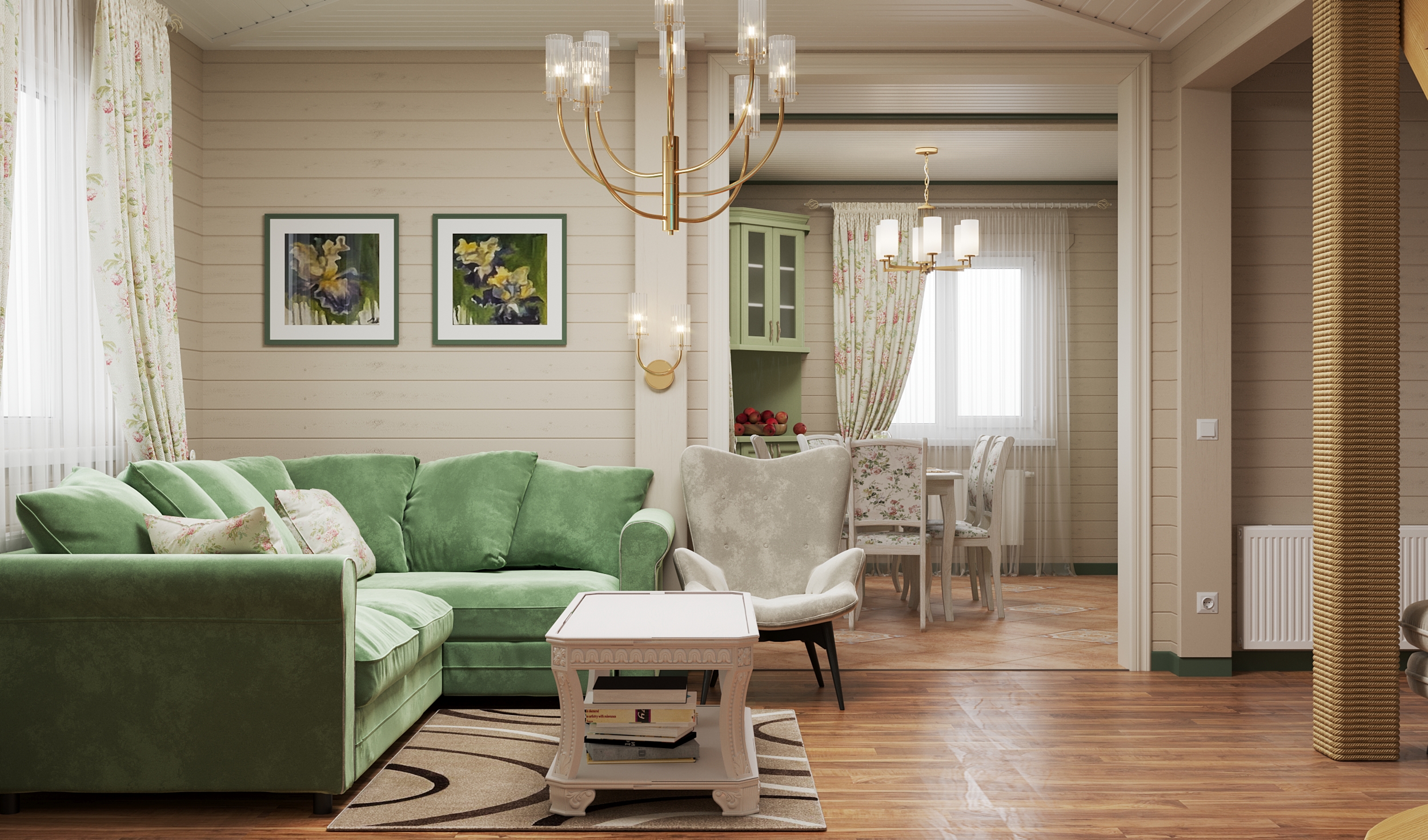 Дом из бруса в стиле Прованс — Изображение №4 — 3D на Dprofile