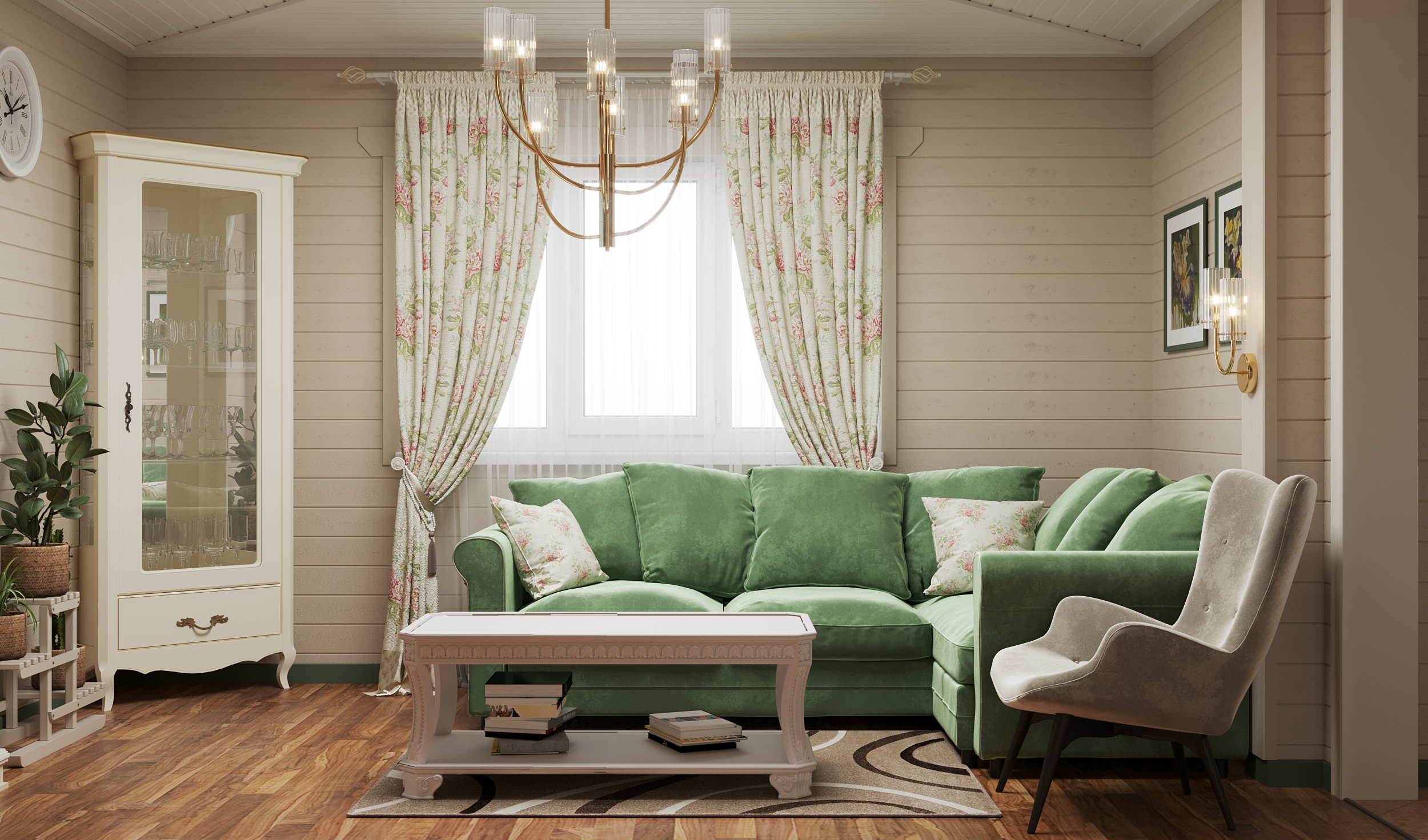 Дом из бруса в стиле Прованс — Изображение №1 — 3D на Dprofile