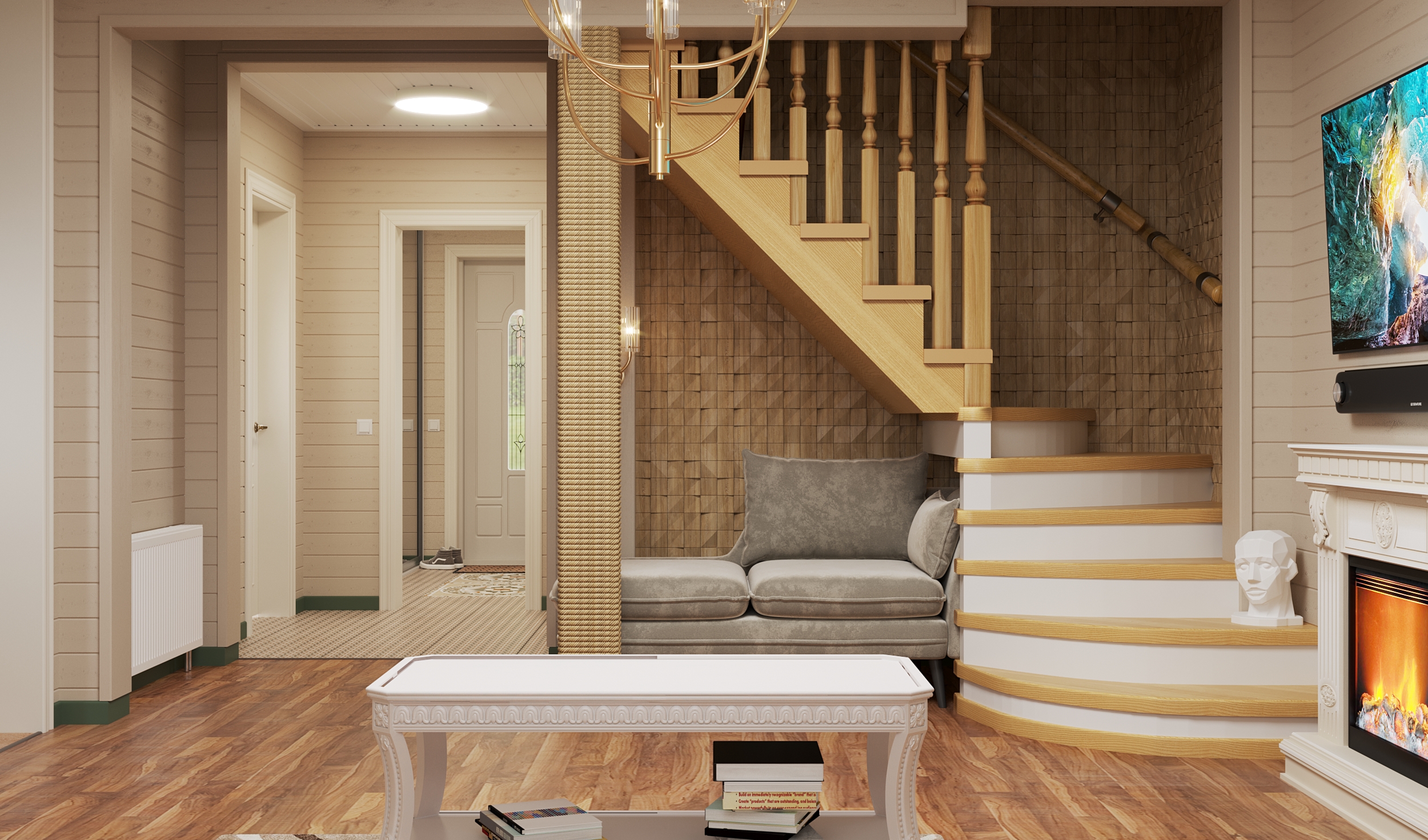 Дом из бруса в стиле Прованс — Изображение №3 — 3D на Dprofile