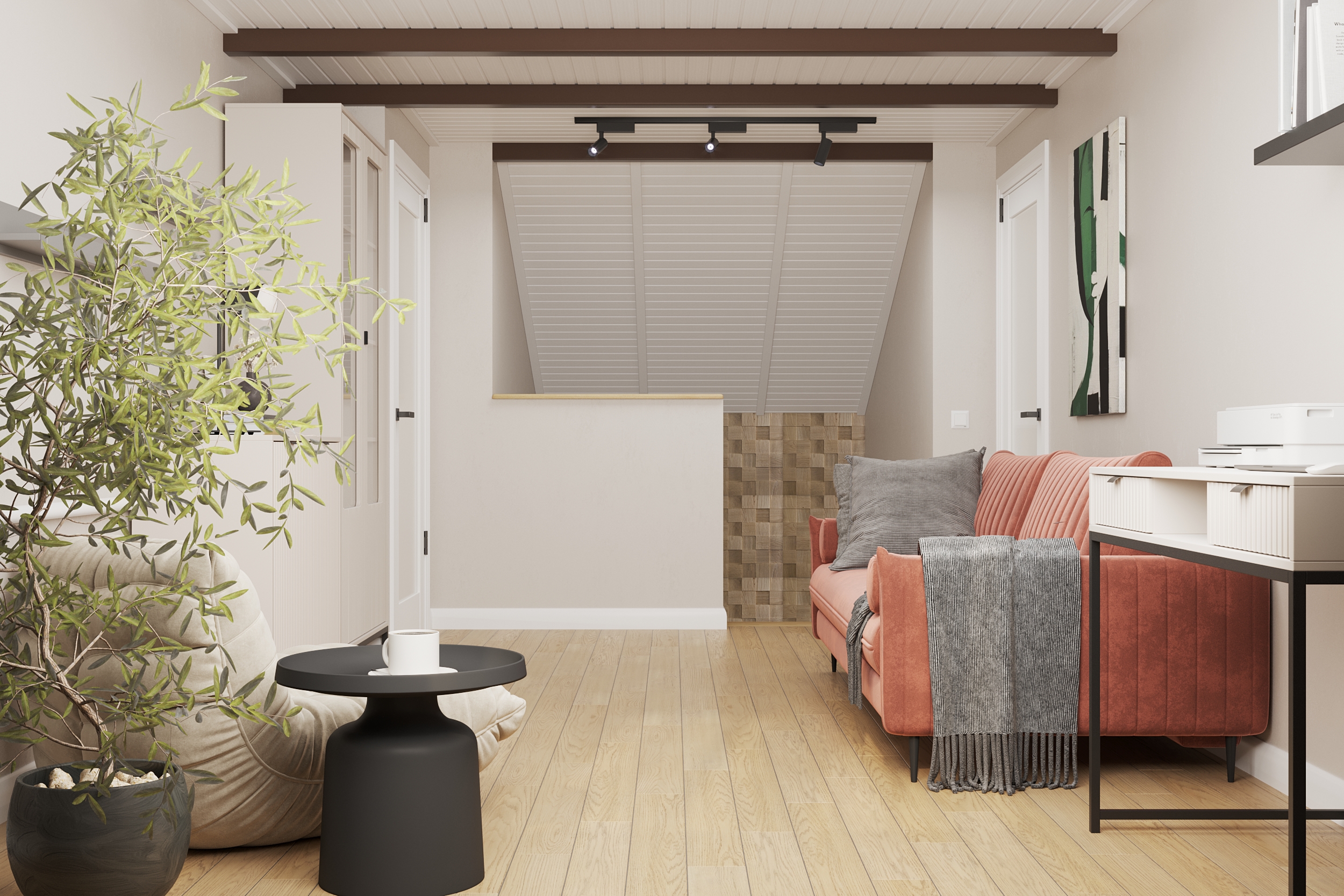 Рабочий кабинет на мансарде частного дома — Изображение №2 — 3D на Dprofile