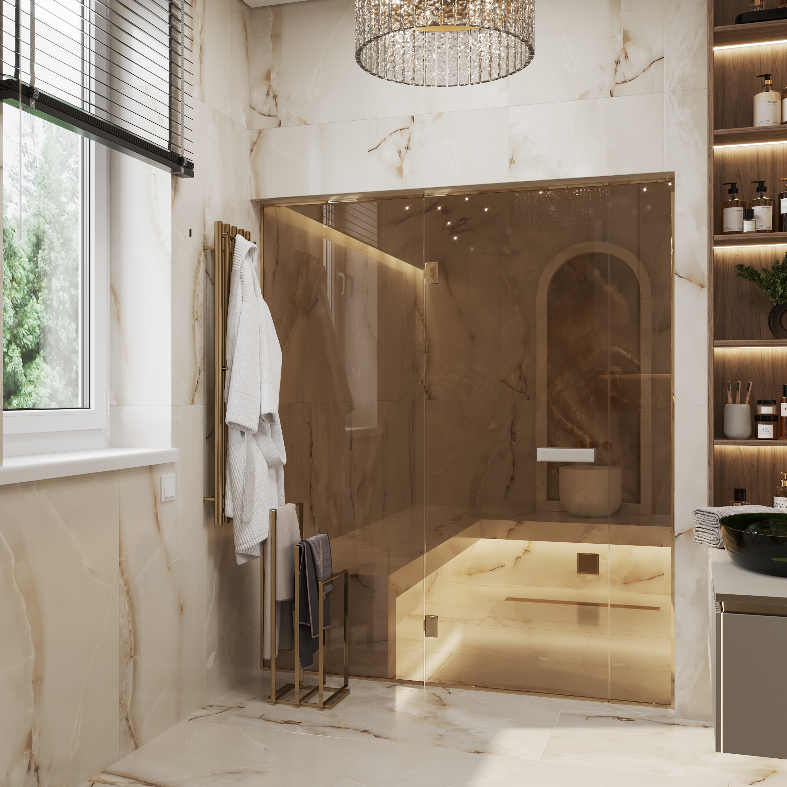 Душевая и хаммам в частном доме за городом — Изображение №7 — 3D на Dprofile