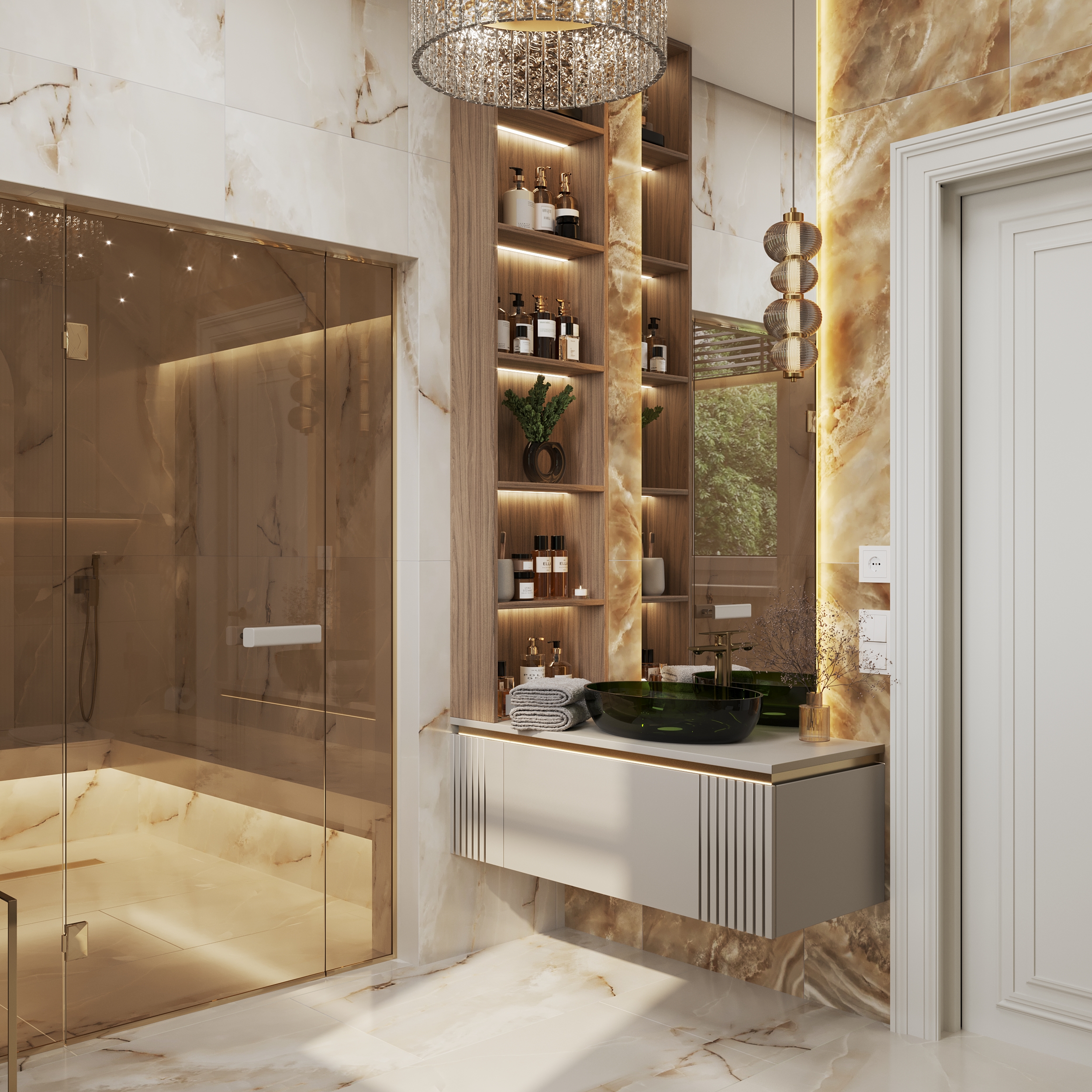 Душевая и хаммам в частном доме за городом — Изображение №1 — 3D на Dprofile