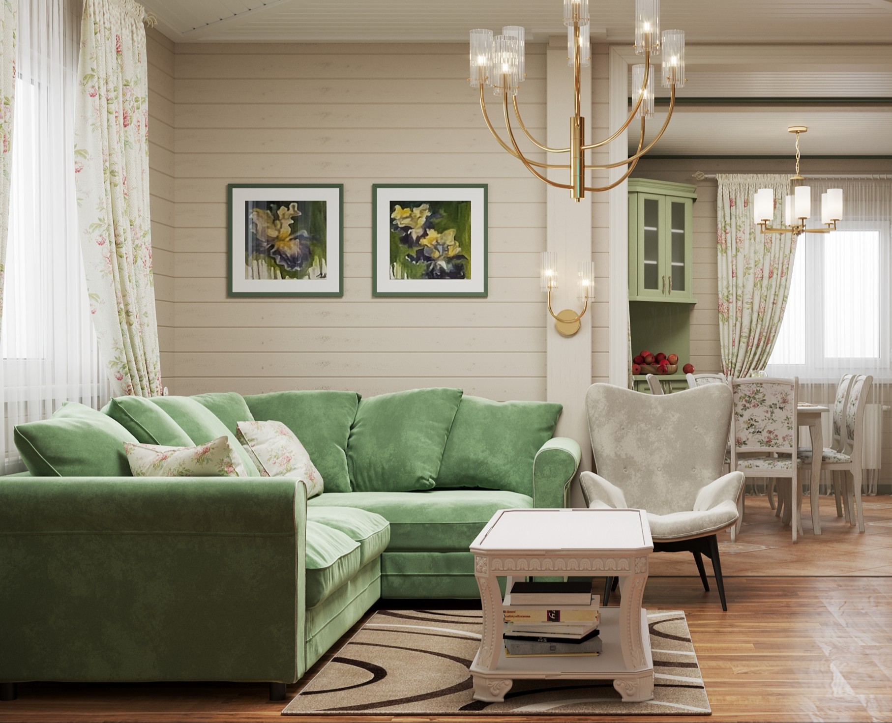 Дом из бруса в стиле Прованс — 3D на Dprofile