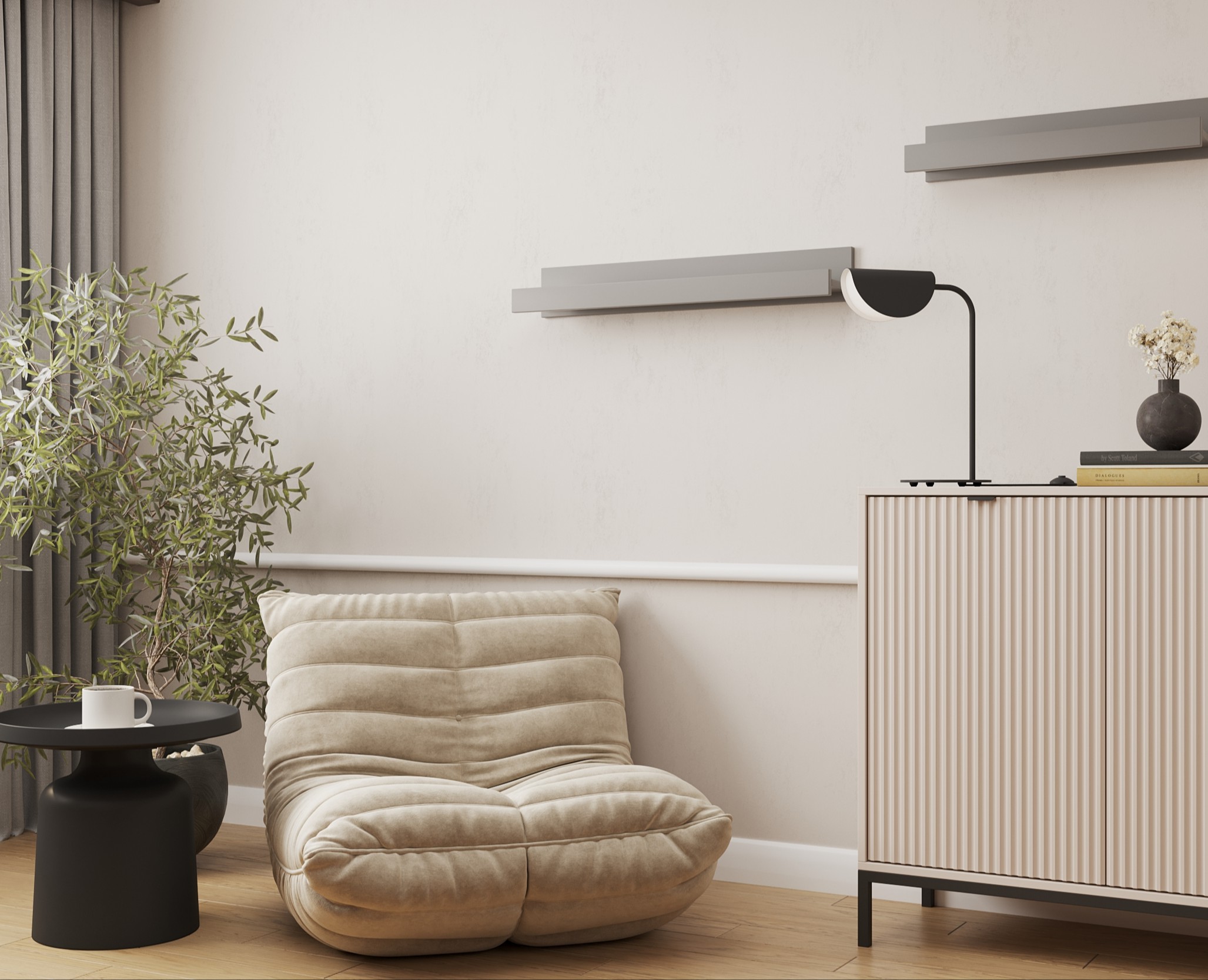 Рабочий кабинет на мансарде частного дома — 3D на Dprofile