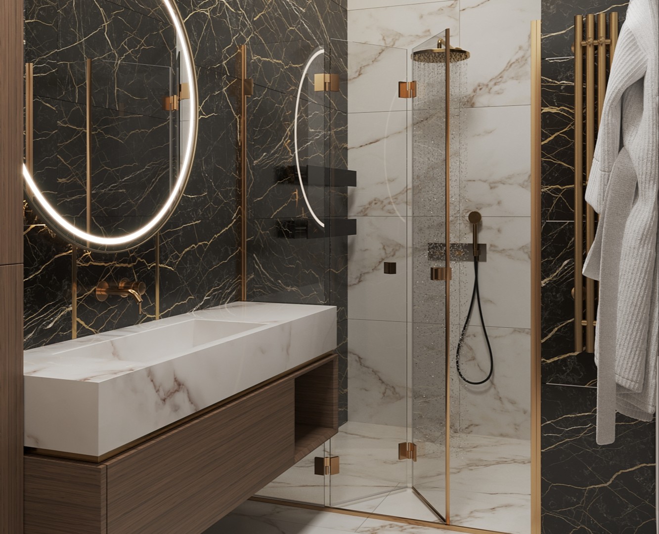 Мастер-санузел в частном доме за городом — 3D на Dprofile