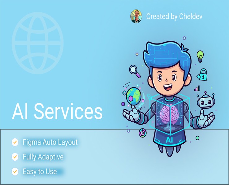 AI Services — Интерфейсы, Иллюстрация на Dprofile