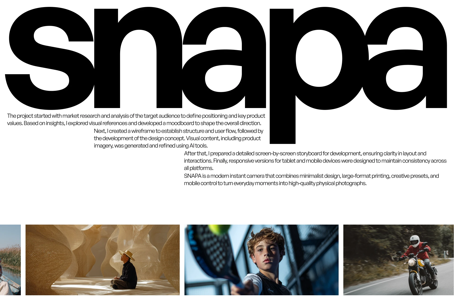 SNAPA website for a new generation instant camera — Изображение №2 — Интерфейсы на Dprofile