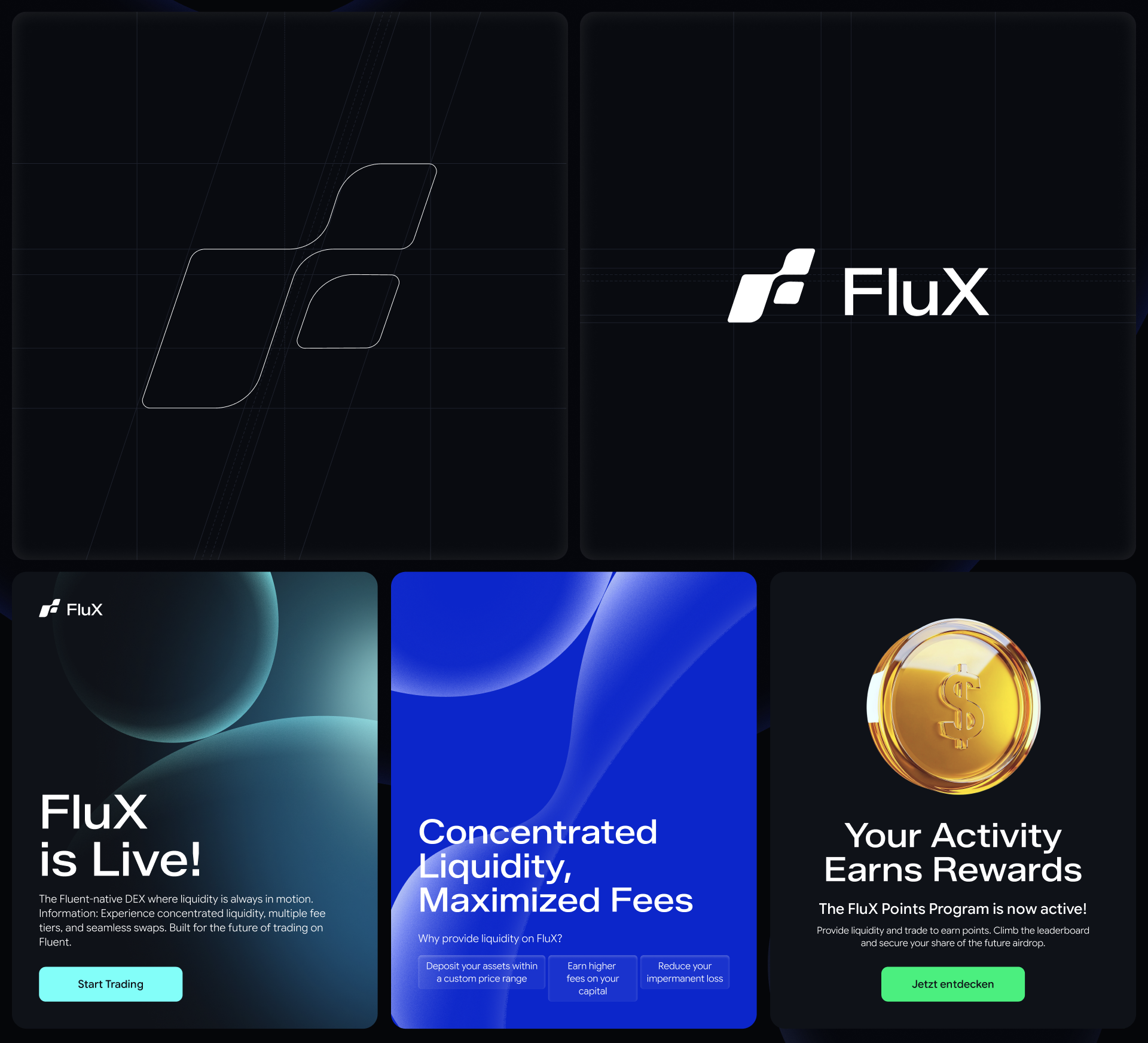 FluX — дизайн интерфейсов DeFi DEX-платформы — Изображение №5 — Интерфейсы, Брендинг на Dprofile