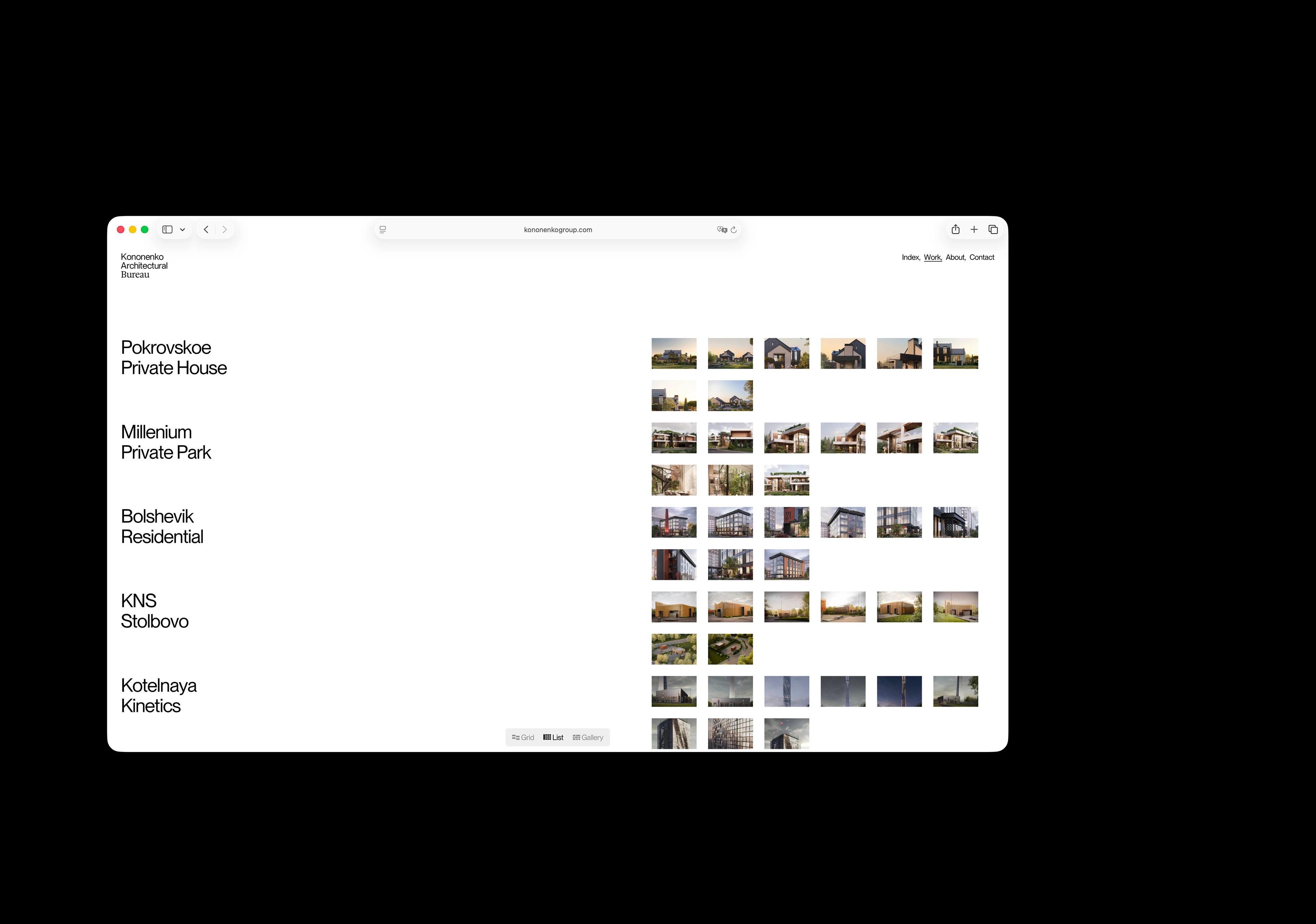 Kononenko Architectural Website — Изображение №23 — Интерфейсы, Брендинг на Dprofile