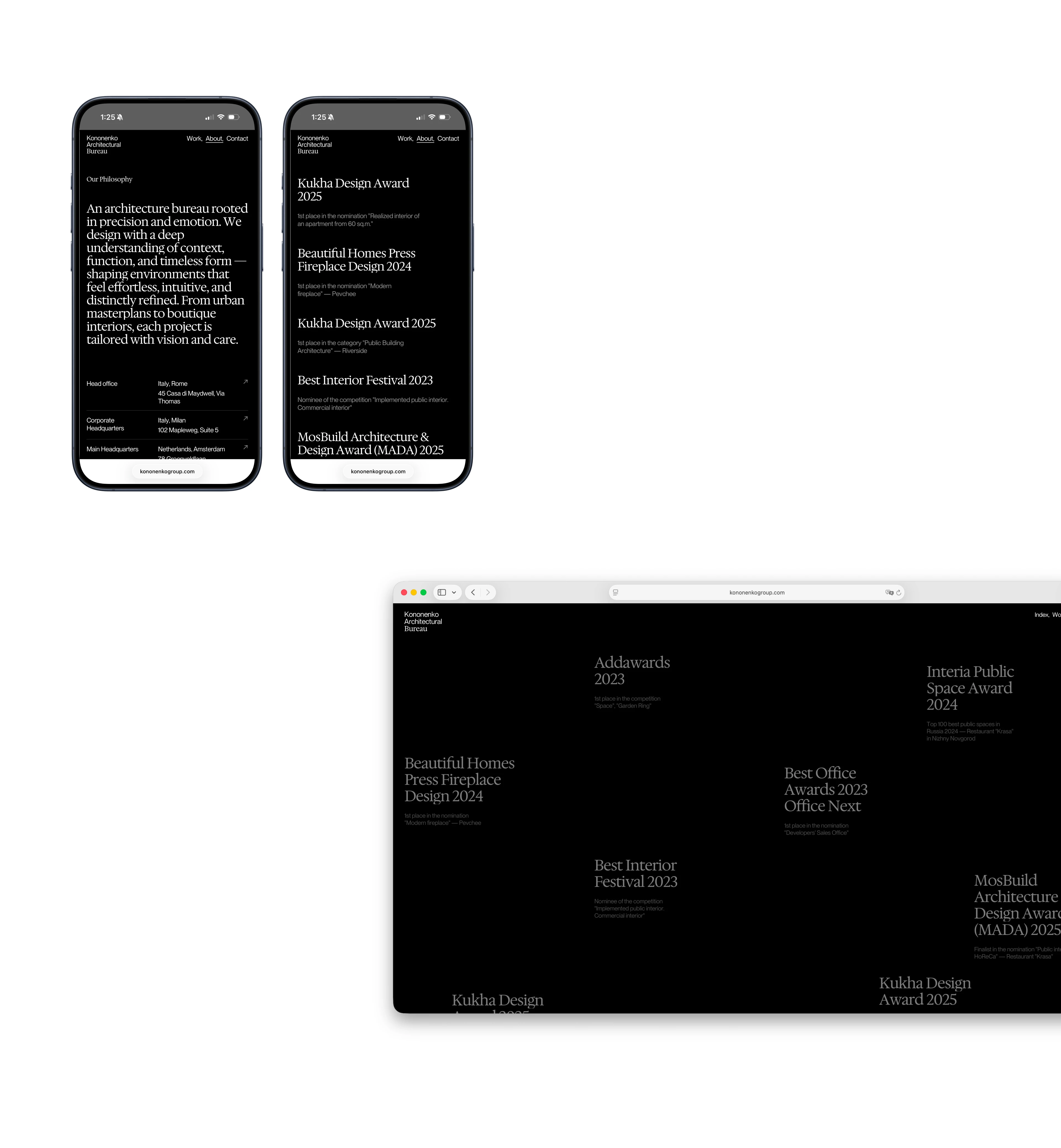 Kononenko Architectural Website — Изображение №29 — Интерфейсы, Брендинг на Dprofile