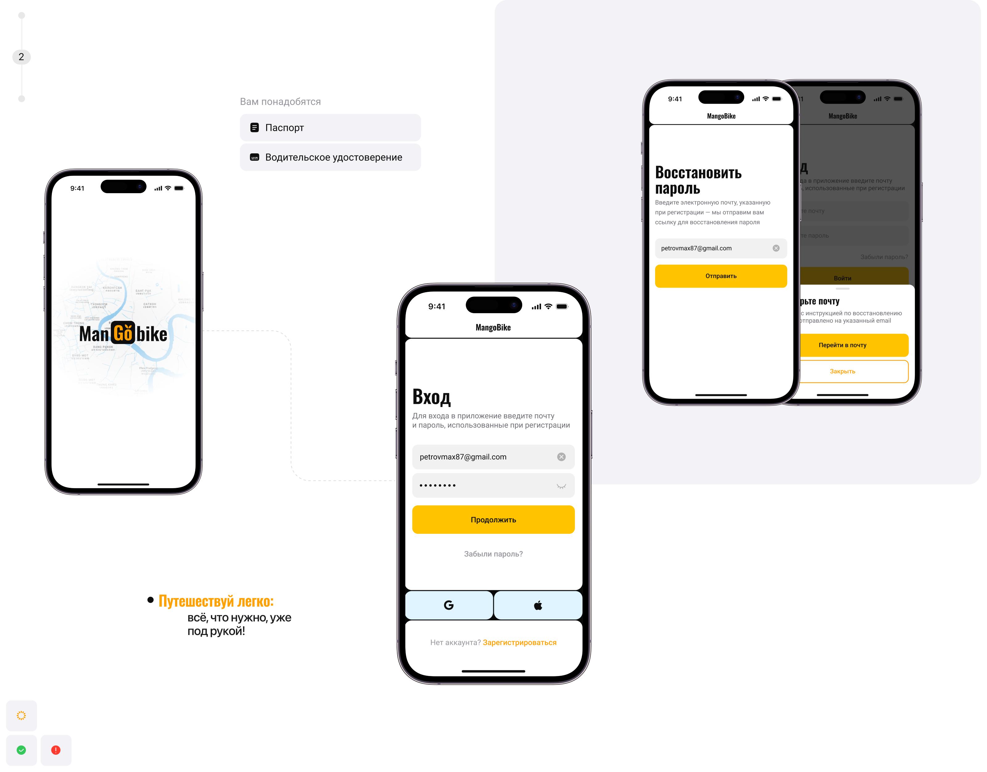 MangoBike | Мобильное приложение — Изображение №5 — Интерфейсы, Брендинг на Dprofile