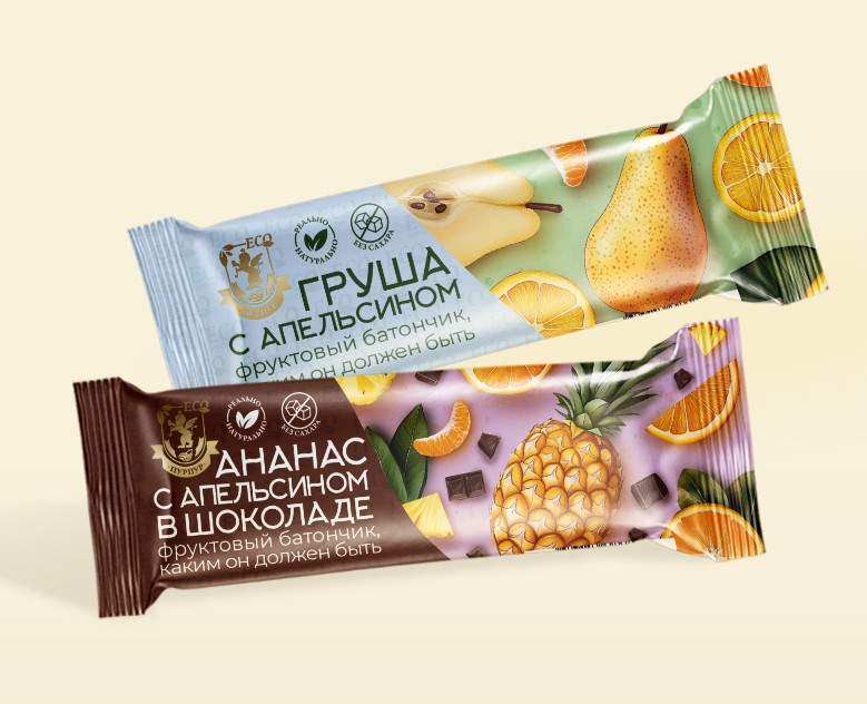 Упаковка фруктовых батончиков на Dprofile