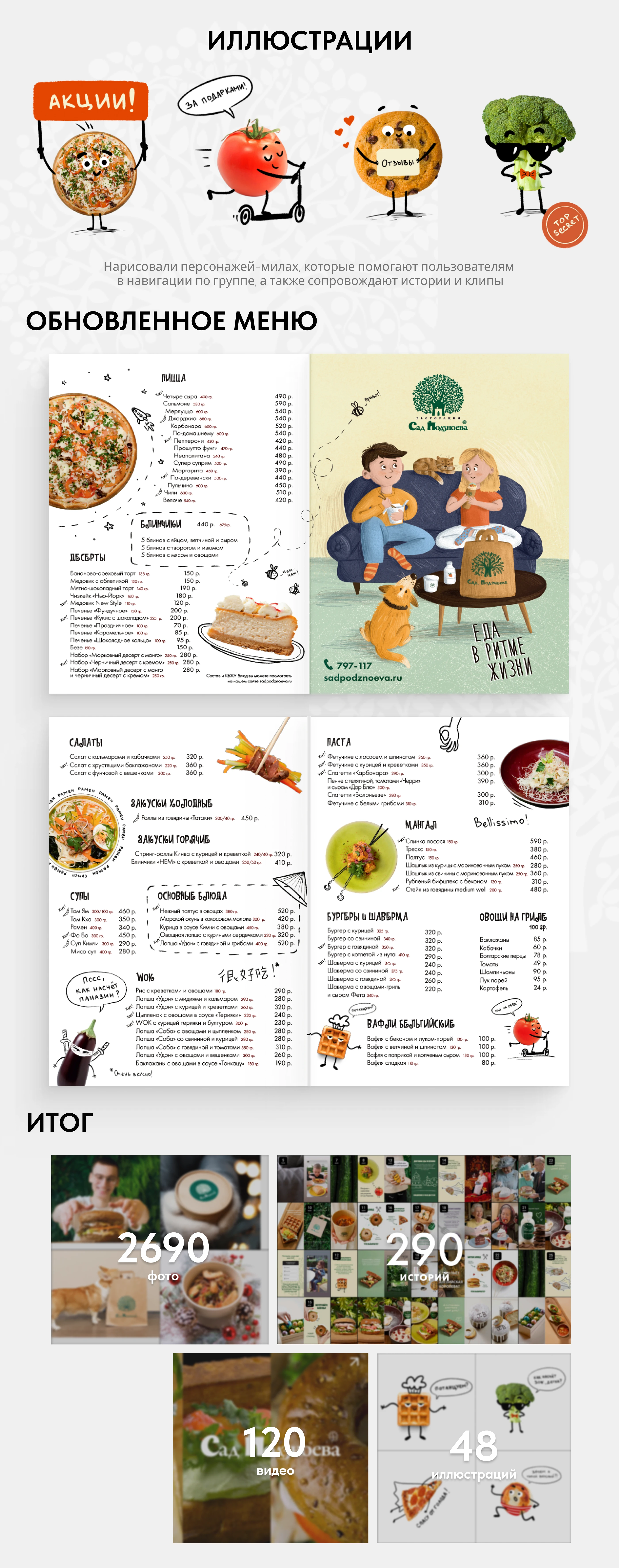 Иллюстрации и SMM-дизайн для ресторации Сад Подзноева — Изображение №4 — Иллюстрация, Маркетинг на Dprofile