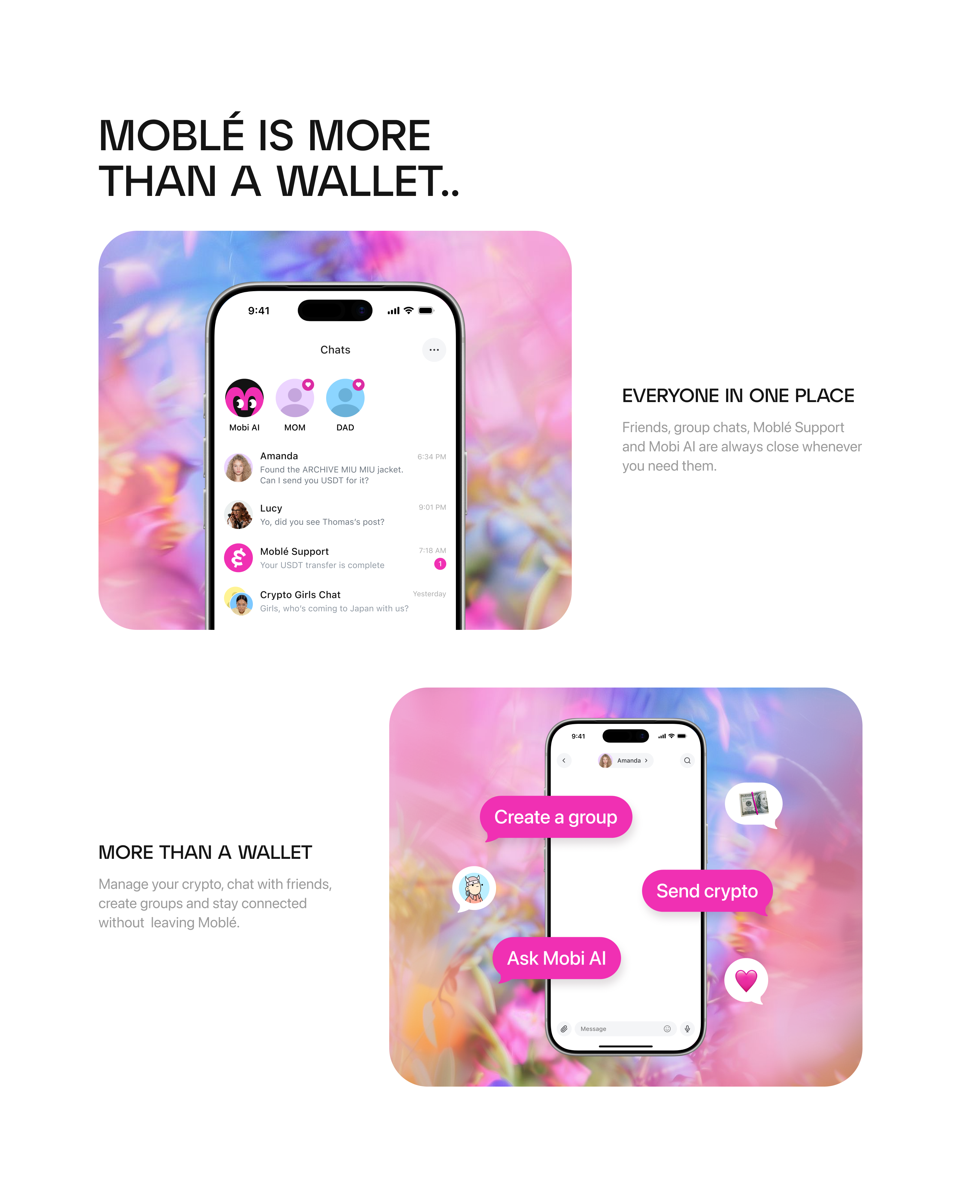 Moblé | Social Crypto Wallet — Изображение №5 — Интерфейсы, Брендинг на Dprofile