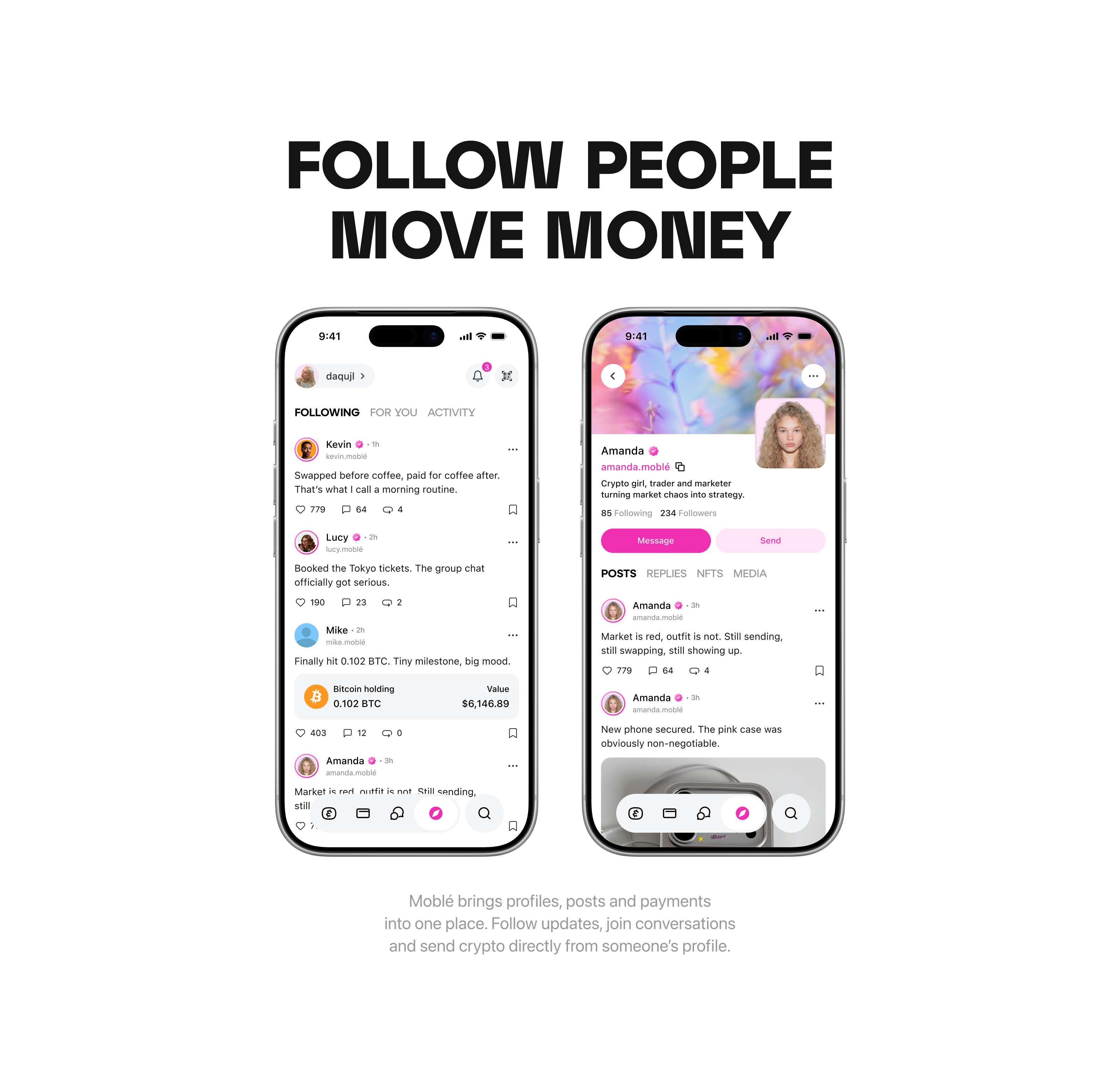 Moblé | Social Crypto Wallet — Изображение №3 — Интерфейсы, Брендинг на Dprofile