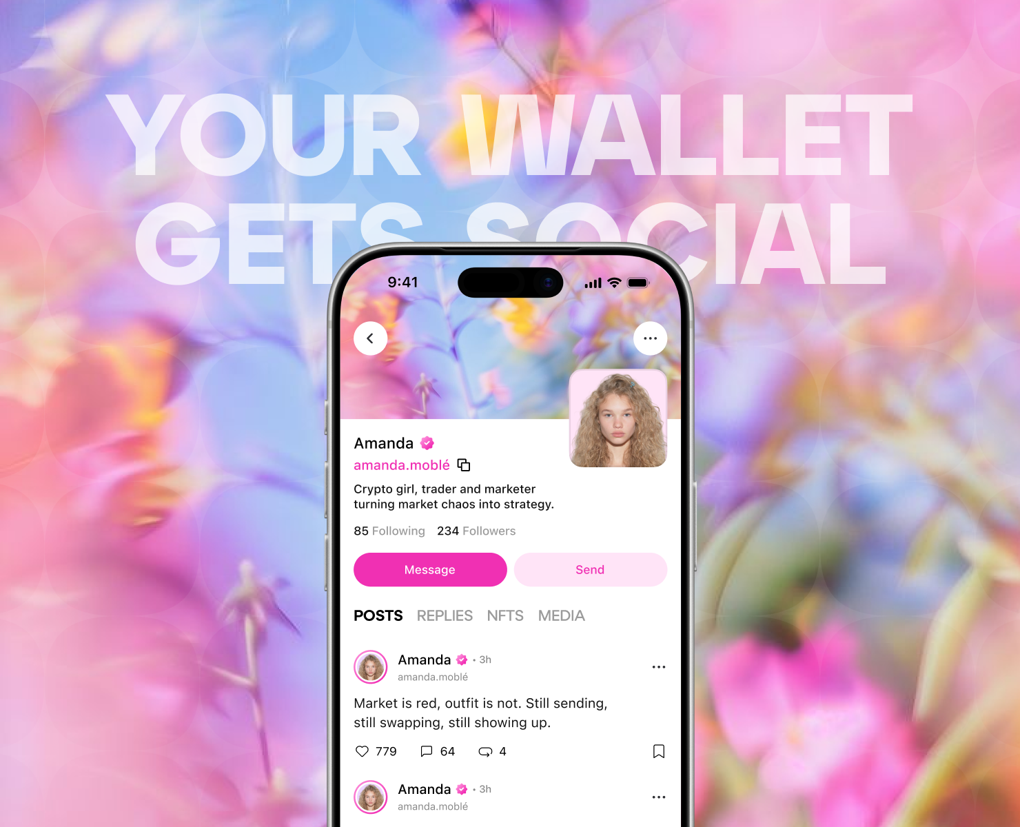 Moblé | Social Crypto Wallet — Интерфейсы, Брендинг на Dprofile