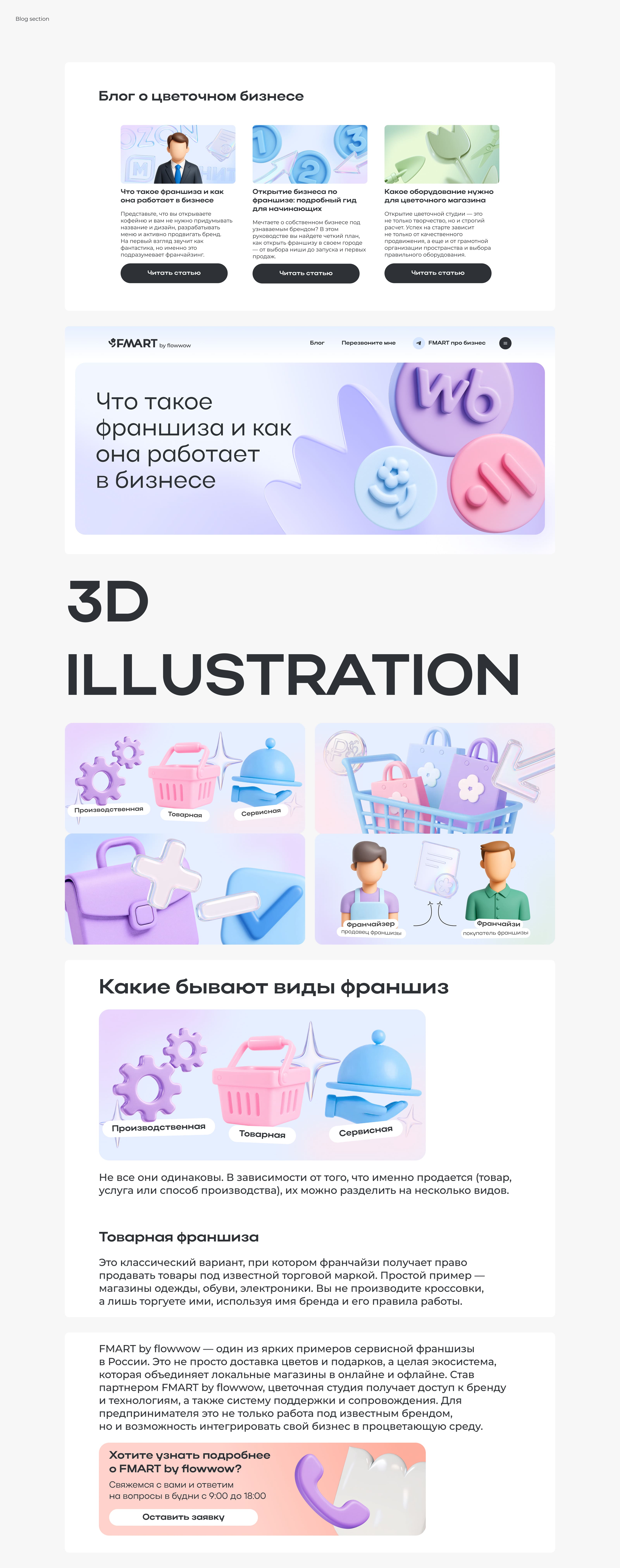 Лендинг для франшизы цветов и подарков — Изображение №10 — Интерфейсы, Брендинг на Dprofile