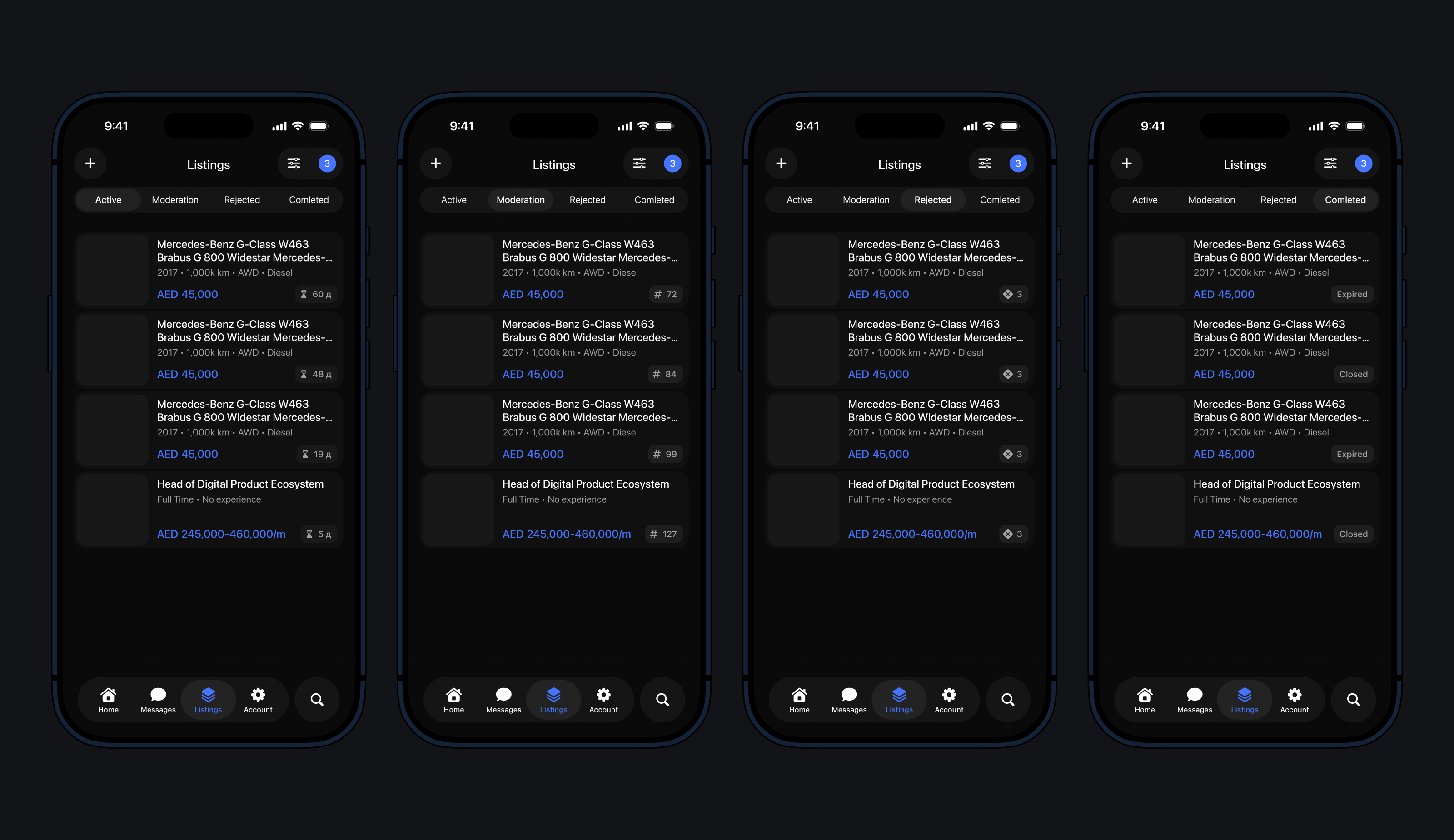 Listings Management Interface for a Marketplace — Изображение №3 — Интерфейсы на Dprofile